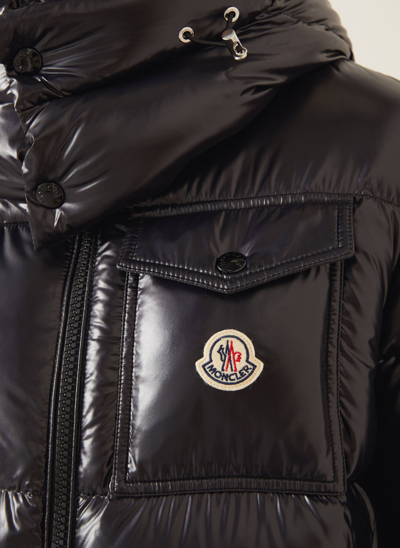 MONCLER MONTBELIARD down jacket with detachable hood: BLACK