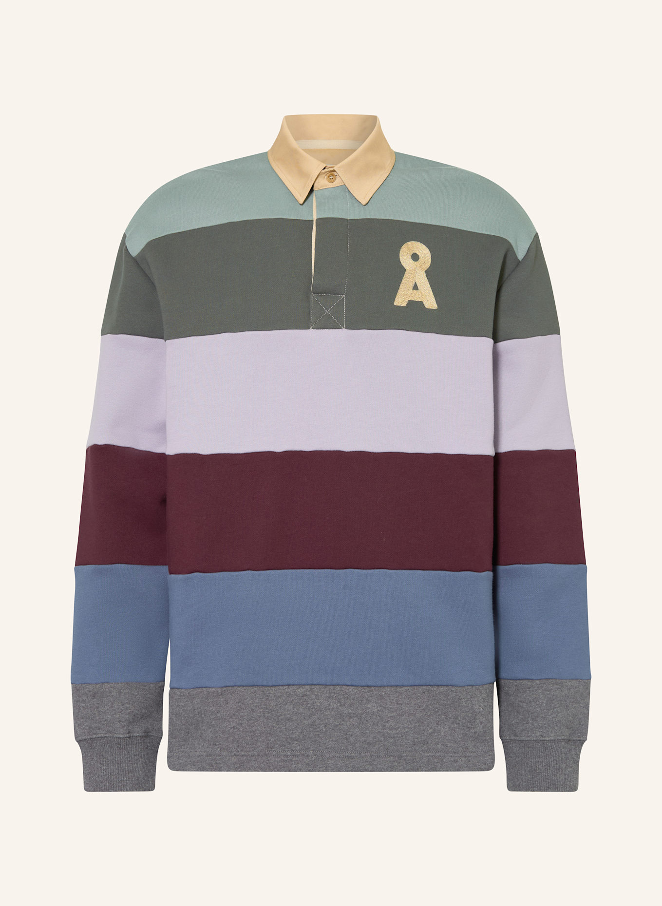 ARMEDANGELS Rugbyshirt AADRU: DUNKELROT / HELLLILA / BLAU