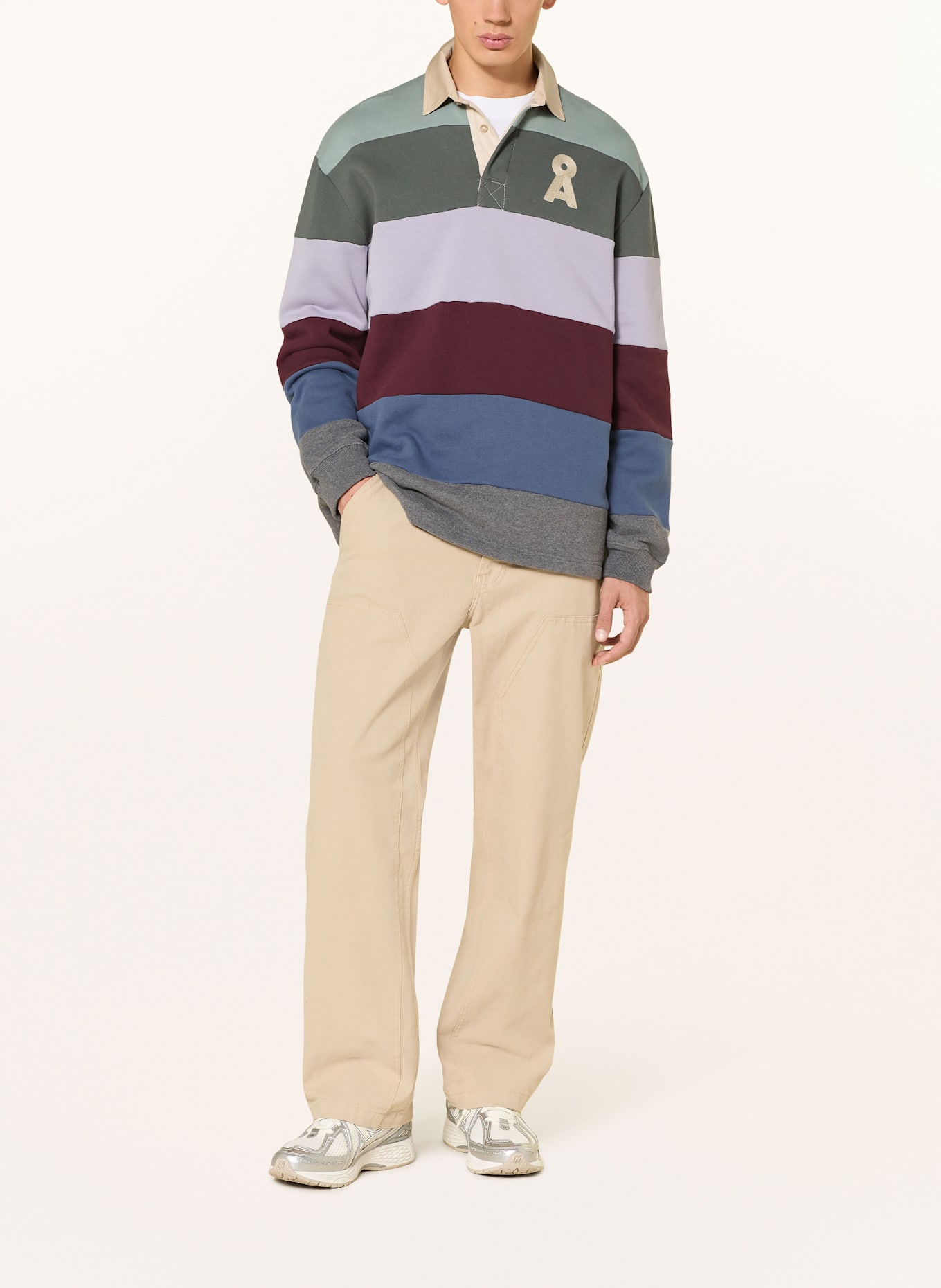 ARMEDANGELS Rugbyshirt AADRU: DUNKELROT / HELLLILA / BLAU