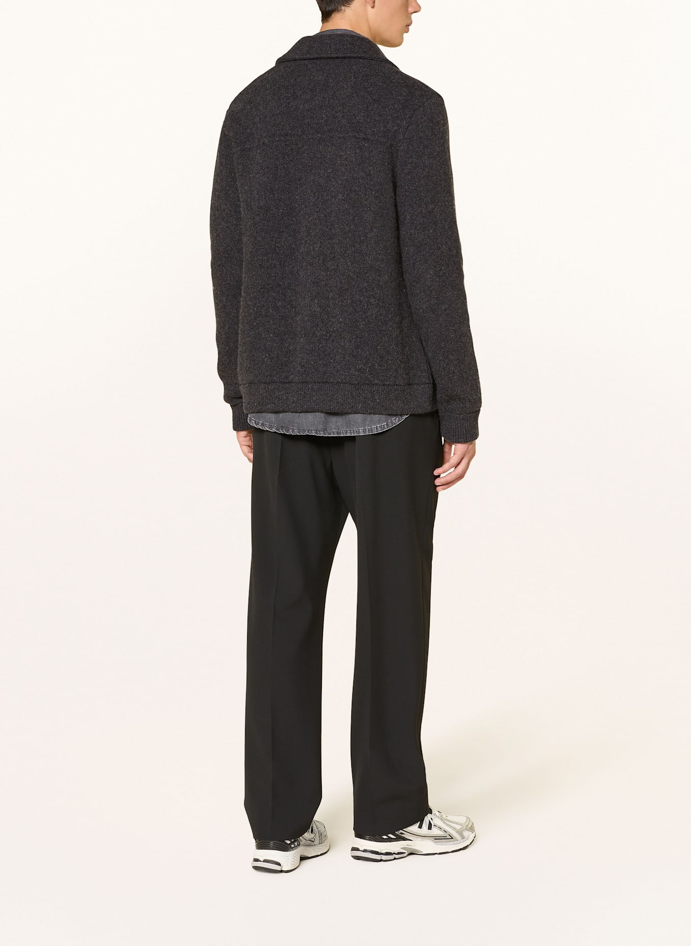 ARMEDANGELS Strickblouson MAARK: DUNKELGRAU