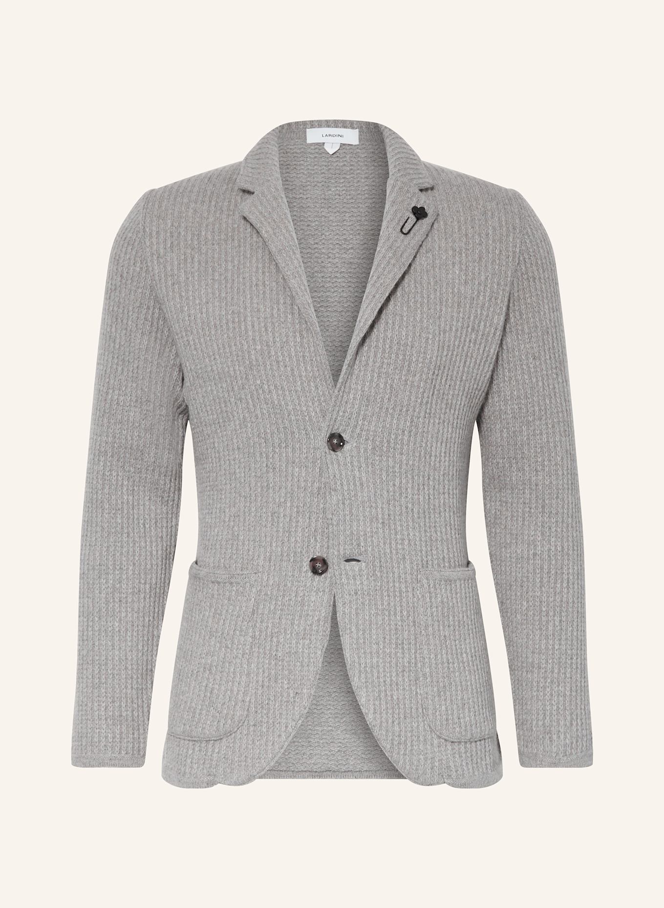 LARDINI Extra slim fit knit blazer in cashmere in light gray LARDINI Extra slim fit knit blazer in cashmere in light gray