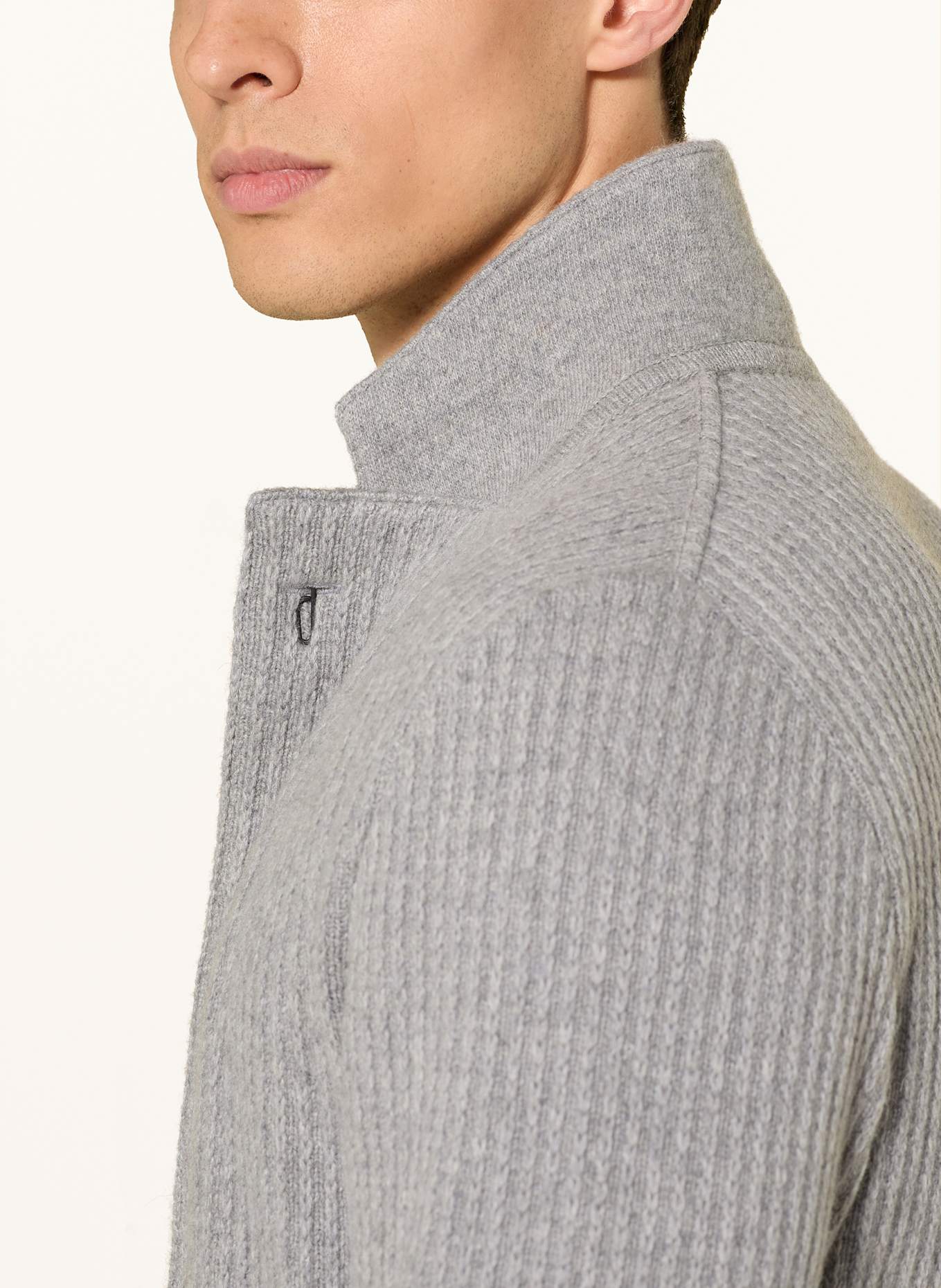 LARDINI Marynarka dzianinowa extra slim fit z kaszmiru: JASNOCZARY