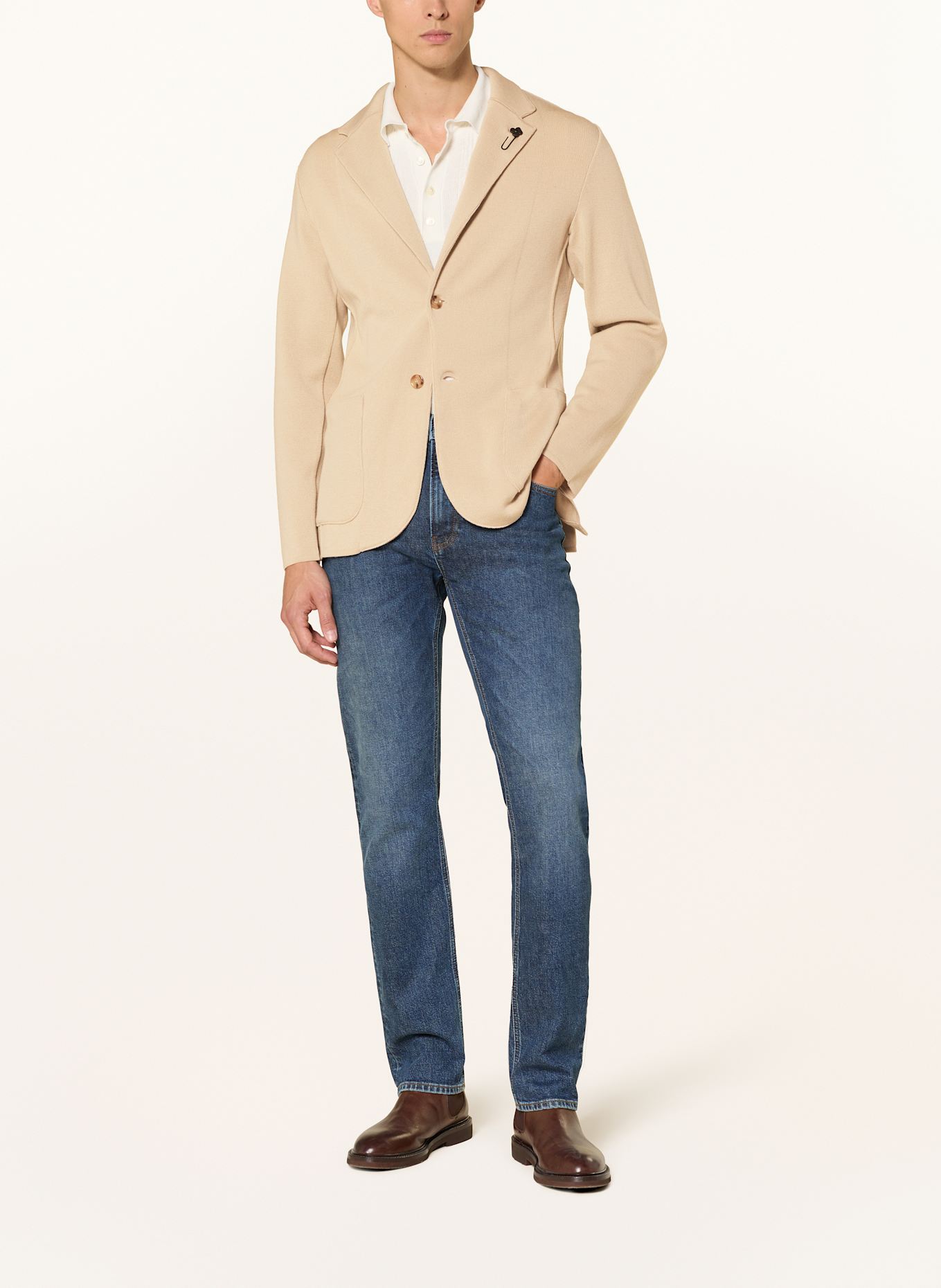 LARDINI Knit blazer extra slim fit: BEIGE
