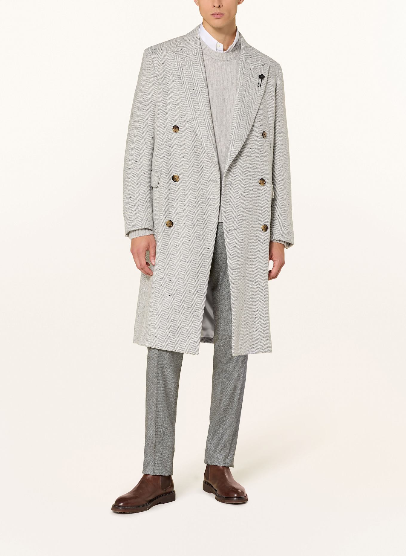 LARDINI Wollmantel: HELLGRAU
