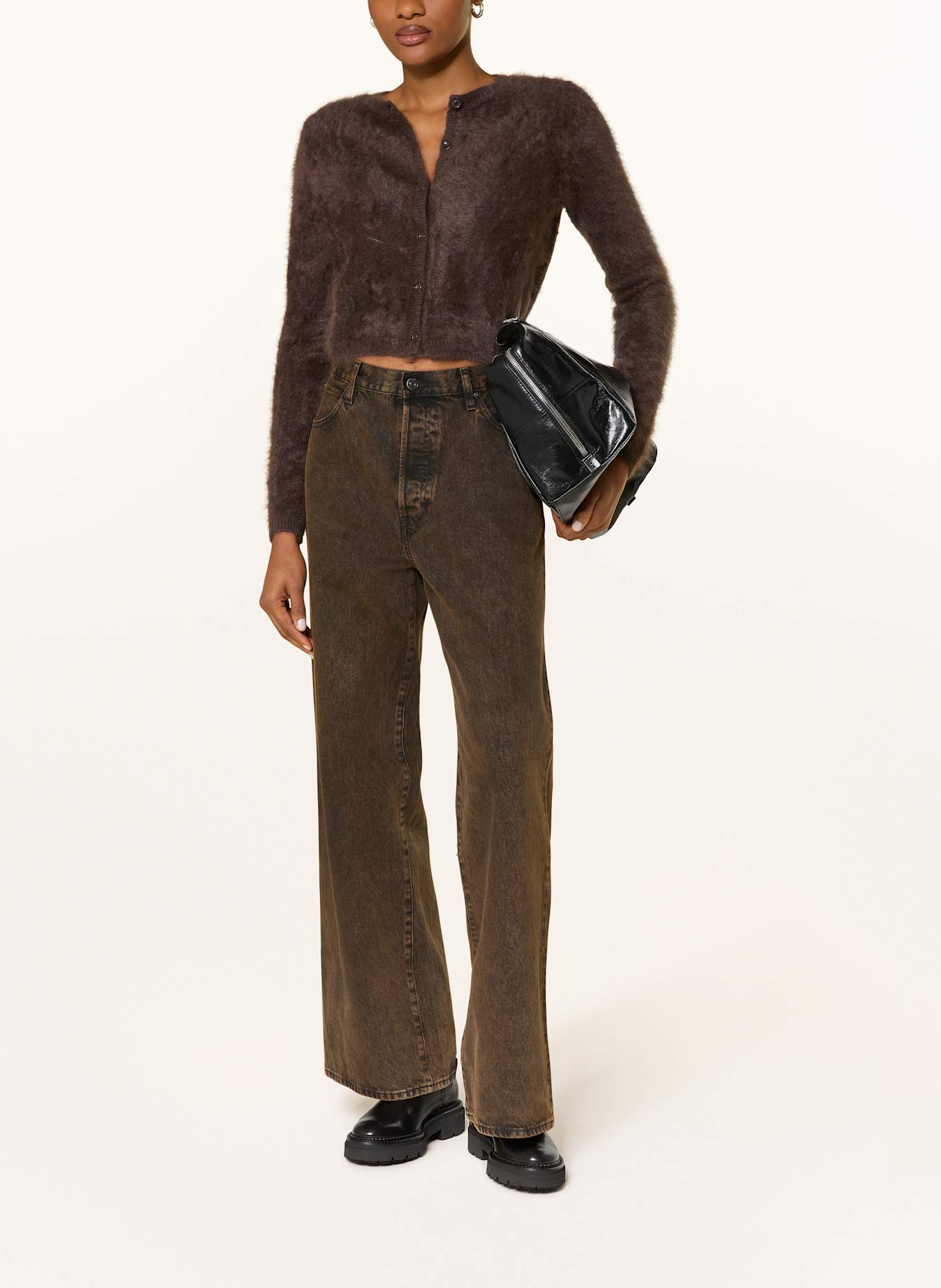 FRAME Strickjacke aus Cashmere: DUNKELBRAUN