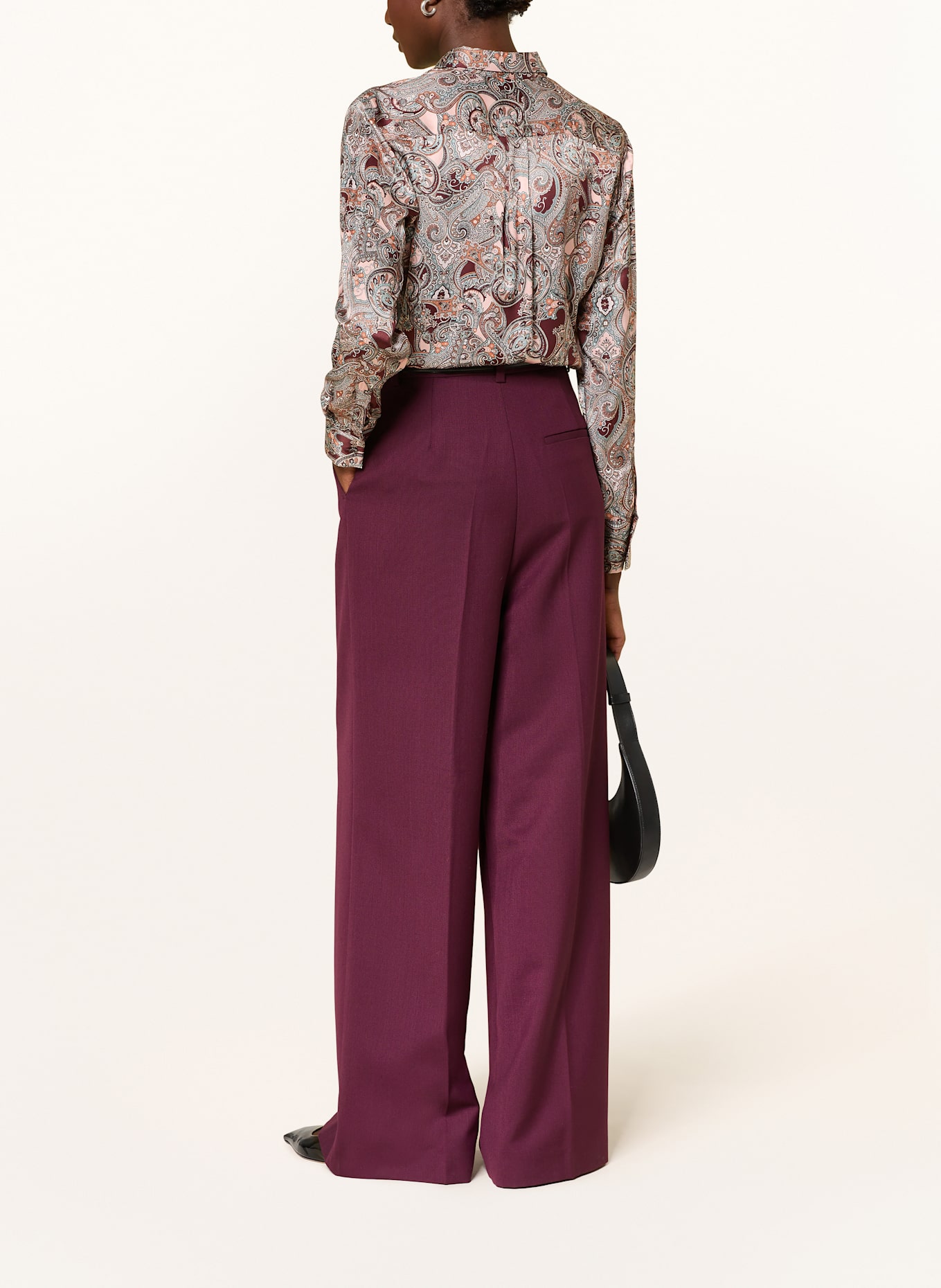 ROBERT FRIEDMAN Hemdbluse ANDREA mit Seide: ROSÉ / BRAUN / PETROL