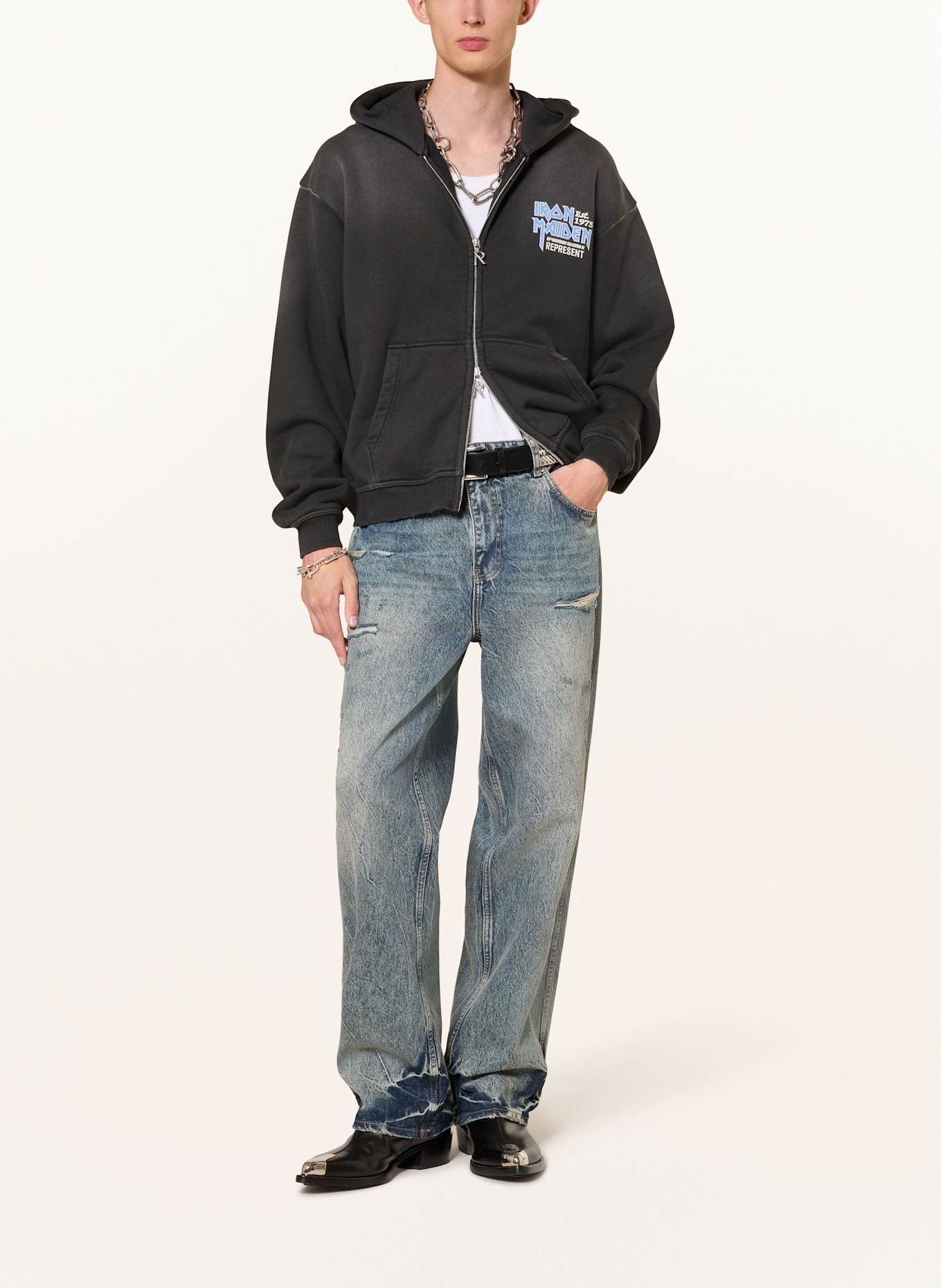 REPRESENT Sweat jacket IRON MAIDEN ANNIVERSARY: Aries slogan-print T-shirt