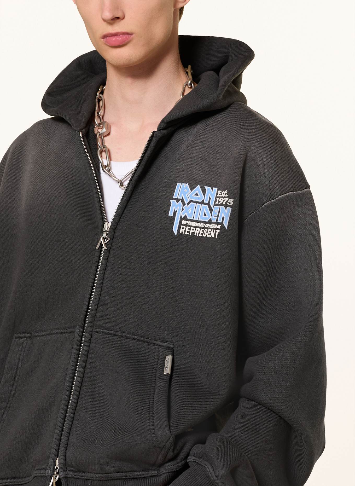 REPRESENT Sweat jacket IRON MAIDEN ANNIVERSARY: Aries slogan-print T-shirt