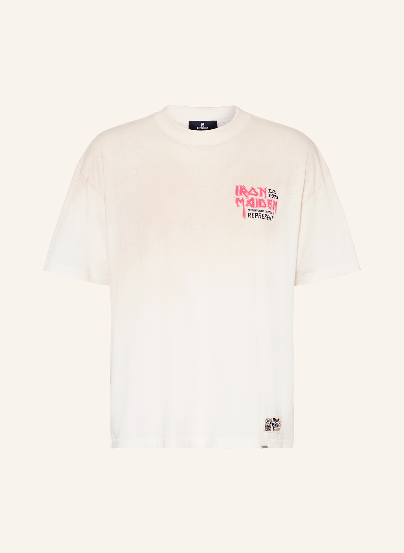 REPRESENT T-Shirt IRON MAIDEN X ANNIVERSARY: ECRU / HELLROT / SCHWARZ
