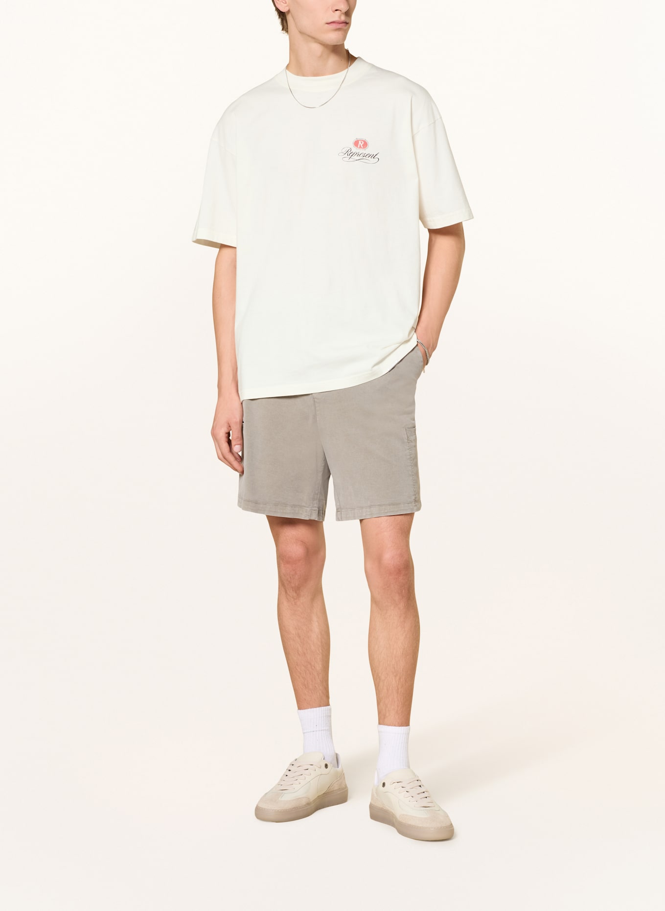 REPRESENT T-shirt oversize GRAND VINTAGE: CRÈME