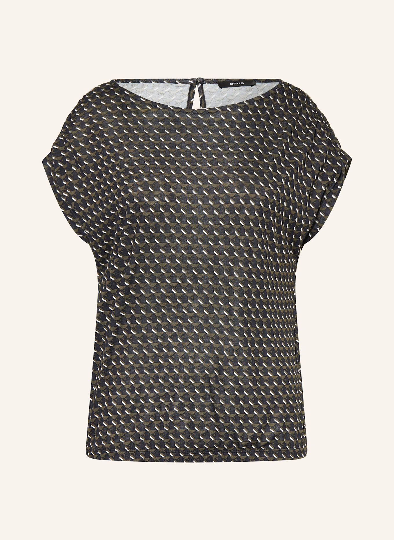 OPUS T-Shirt SEKADI: KHAKI/ DUNKELBLAU/ WEISS