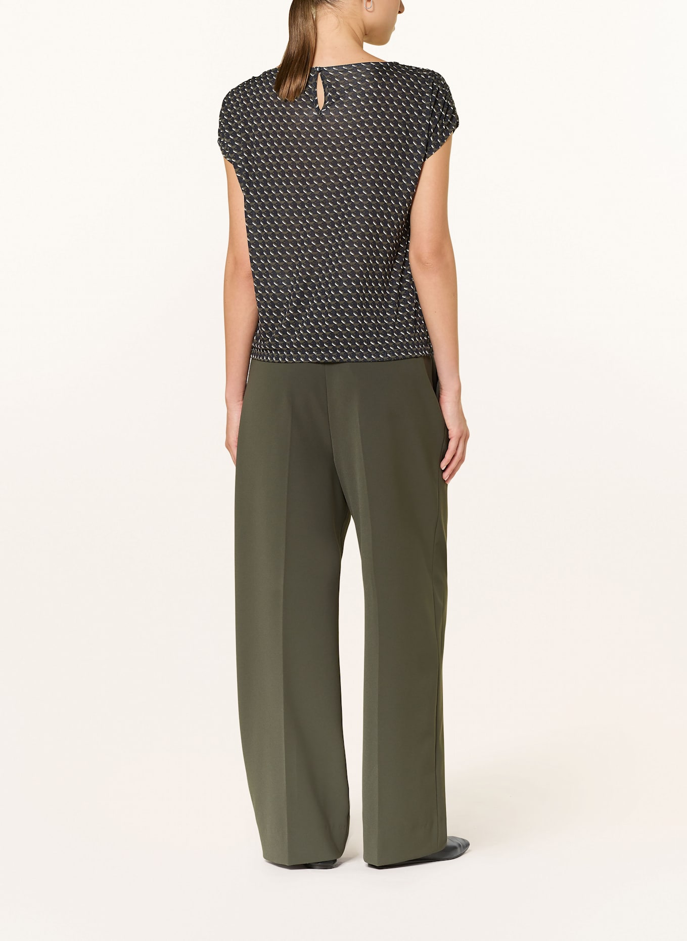 OPUS T-Shirt SEKADI: KHAKI/ DUNKELBLAU/ WEISS