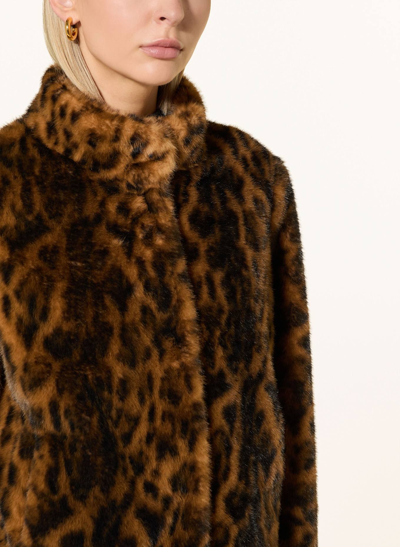 GUESS Kunstpelz-Jacke LUNA: HELLBRAUN / DUNKELBRAUN