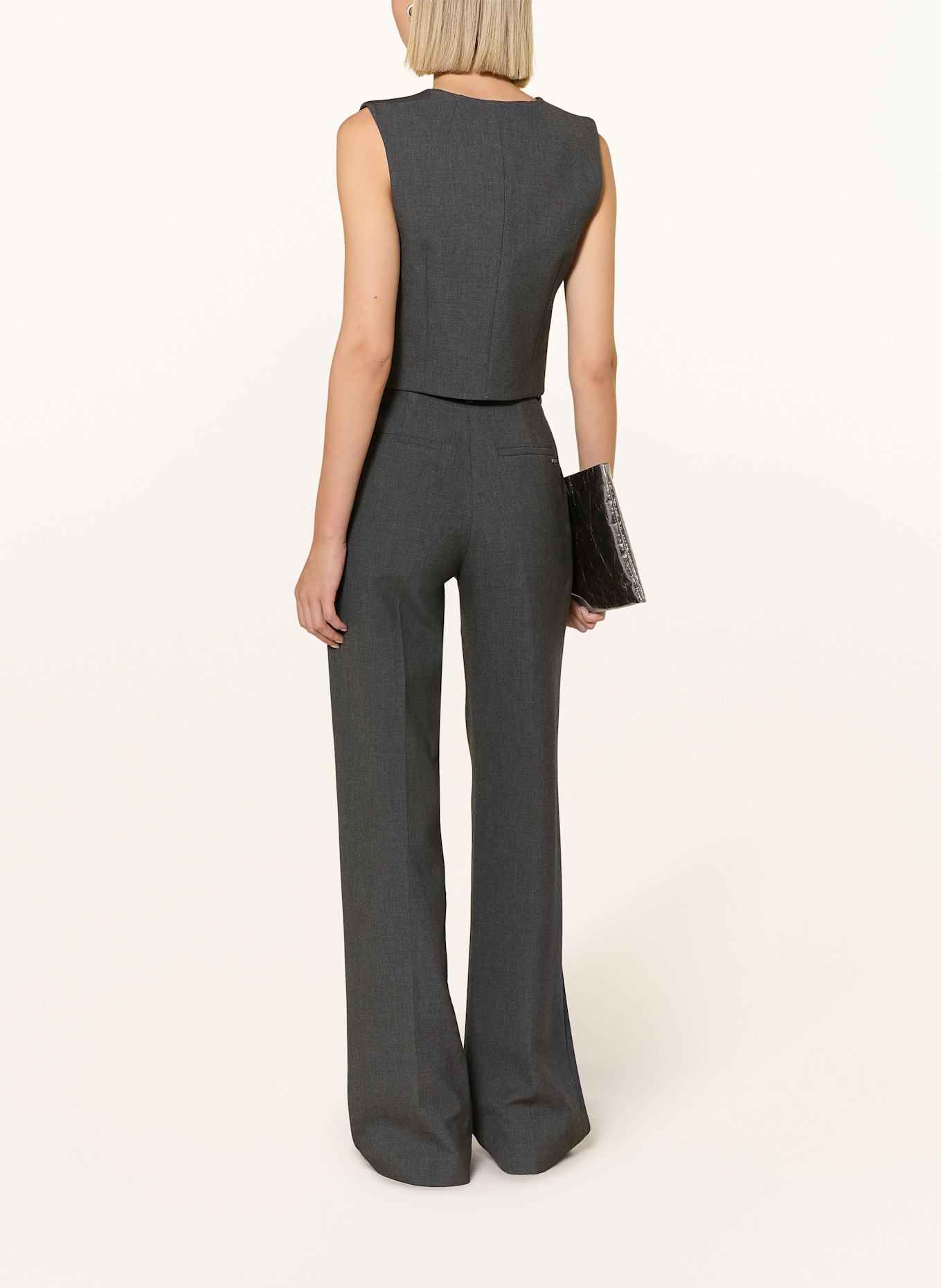 GUESS JOANDRA wide-leg pants: DARK GRAY