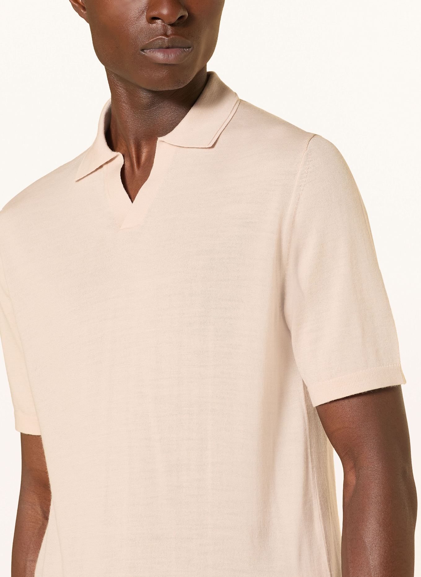 REISS Koszulka polo z dzianiny DUCHIE z wełny merino: BEŻOWY