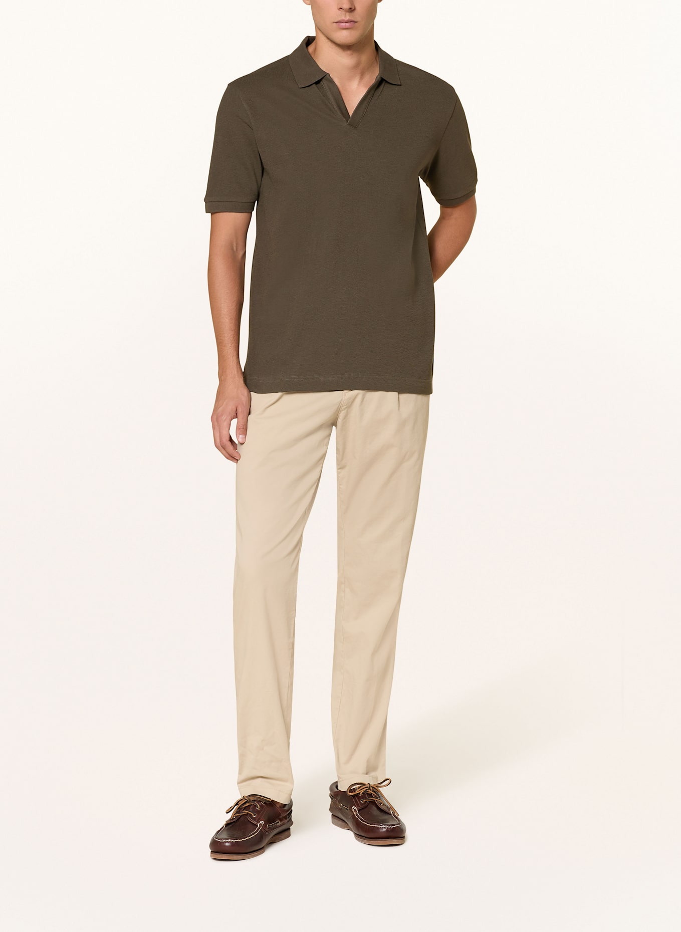 Marc O'Polo Knitted polo shirt regular fit: DARK BROWN