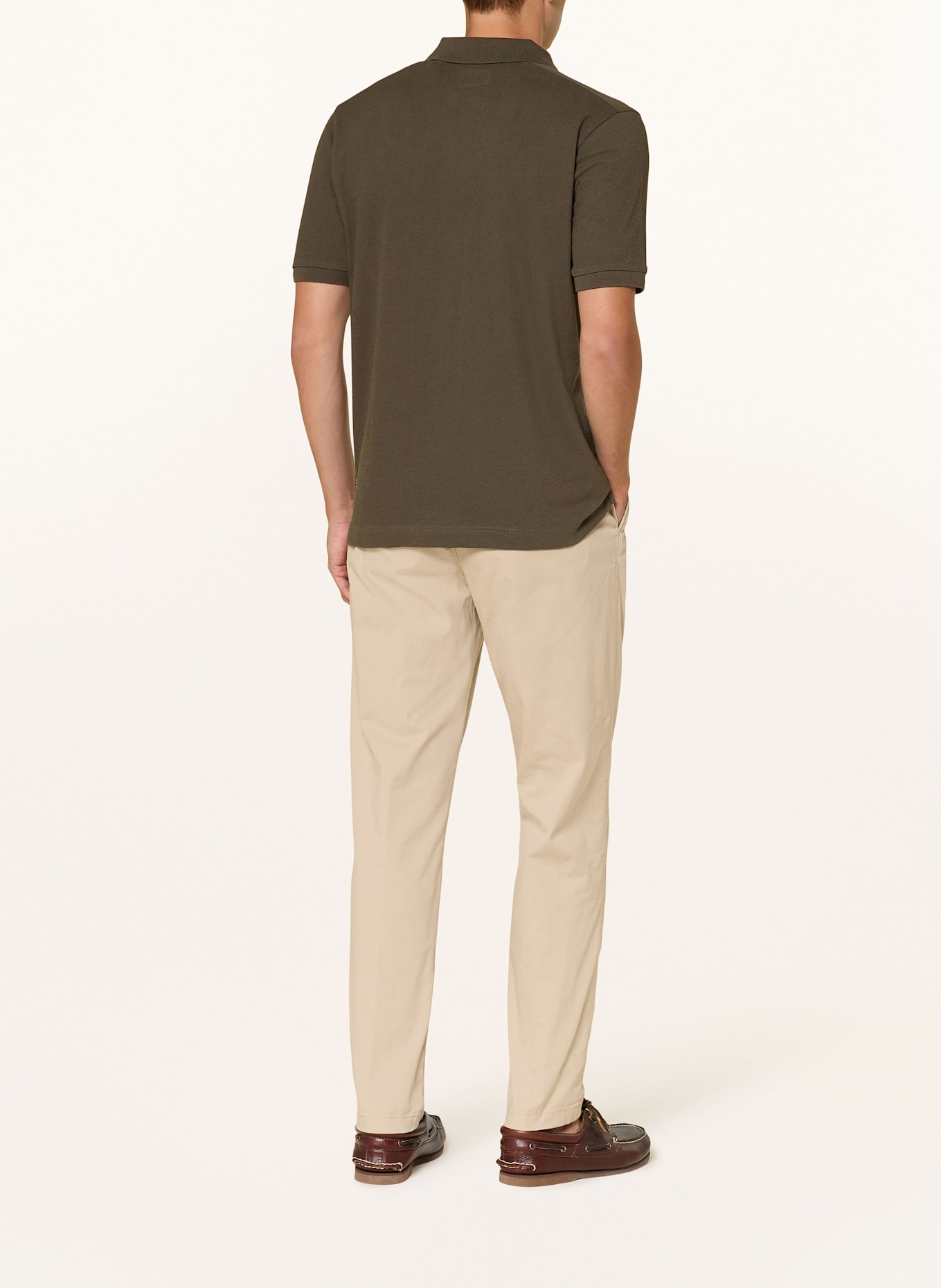 Marc O'Polo Knitted polo shirt regular fit: DARK BROWN