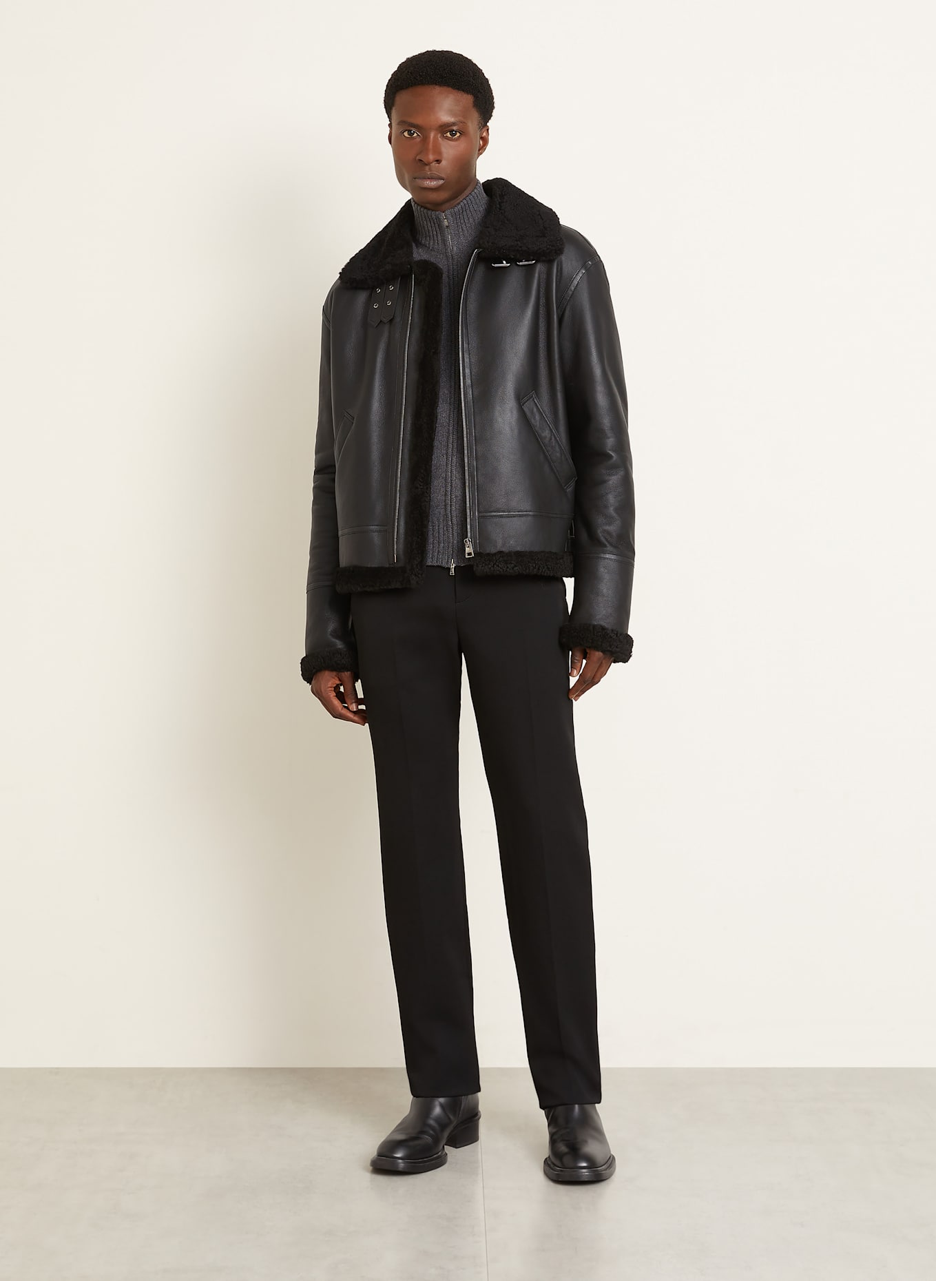 manzoni 24 Lederjacke: SCHWARZ