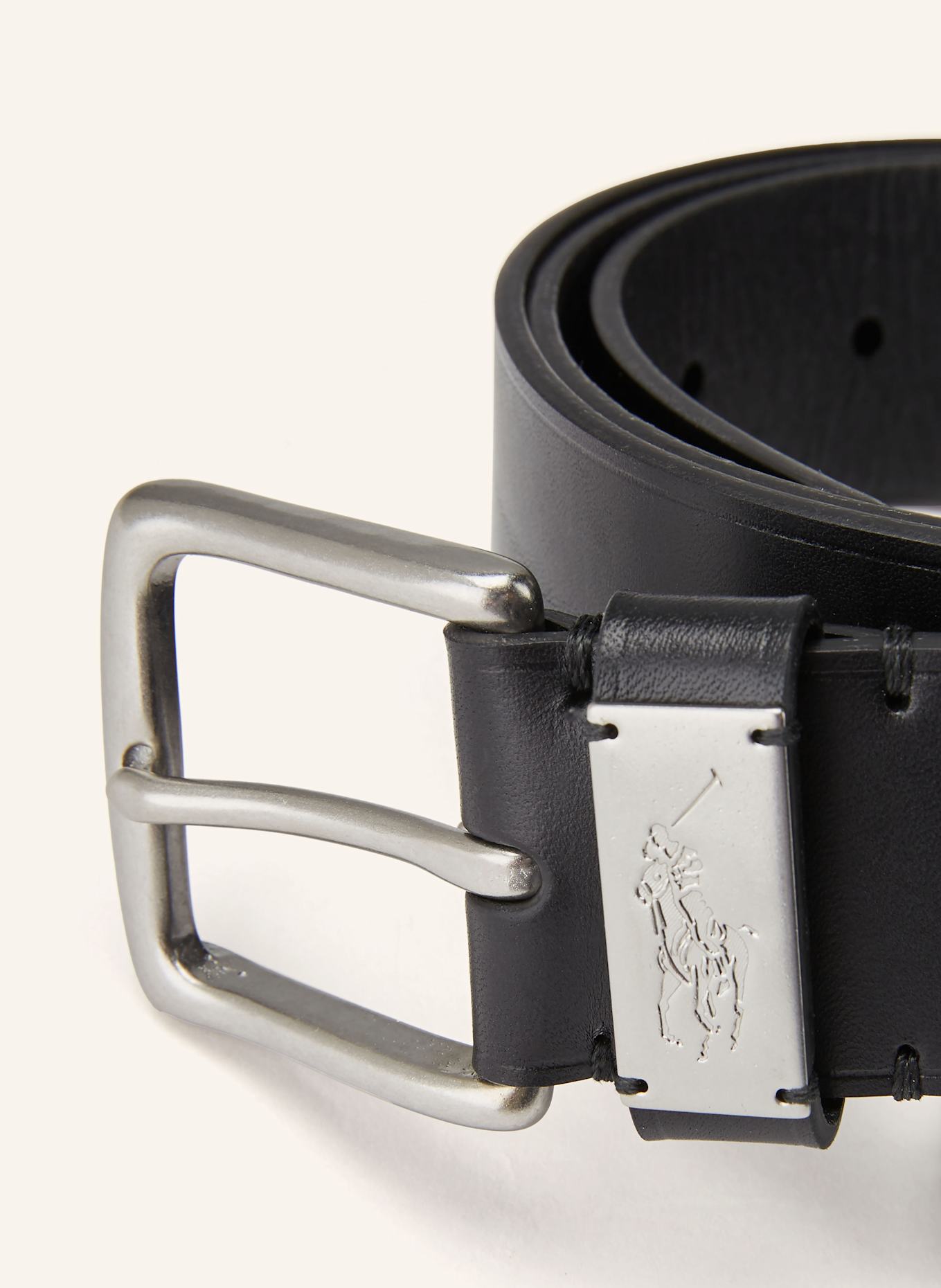 polo Confezione RALPH LAUREN Leather belt: BLACK