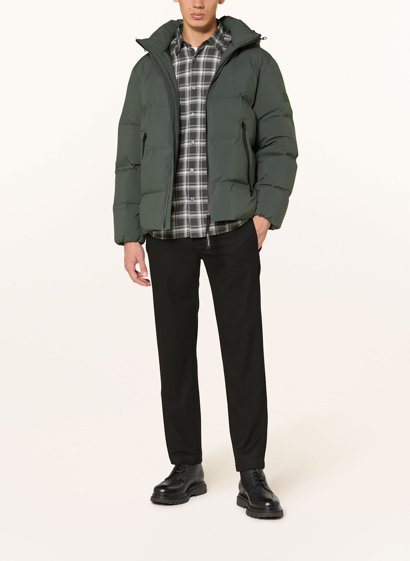 Marc O'Polo Daunenjacke mit abnehmbarer Kapuze: DUNKELGRÜN