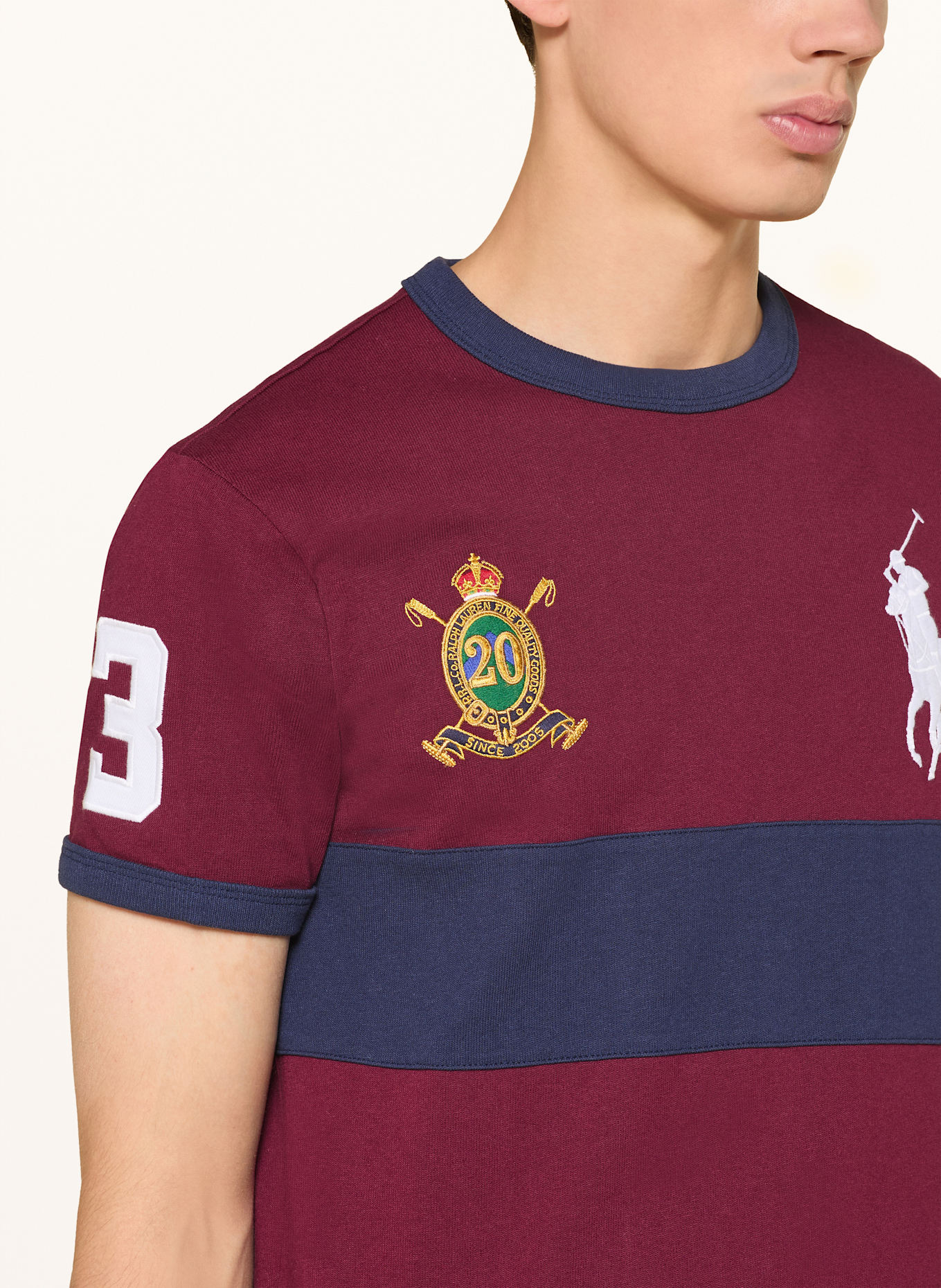 POLO RALPH LAUREN T-Shirt: DUNKELROT / DUNKELBLAU