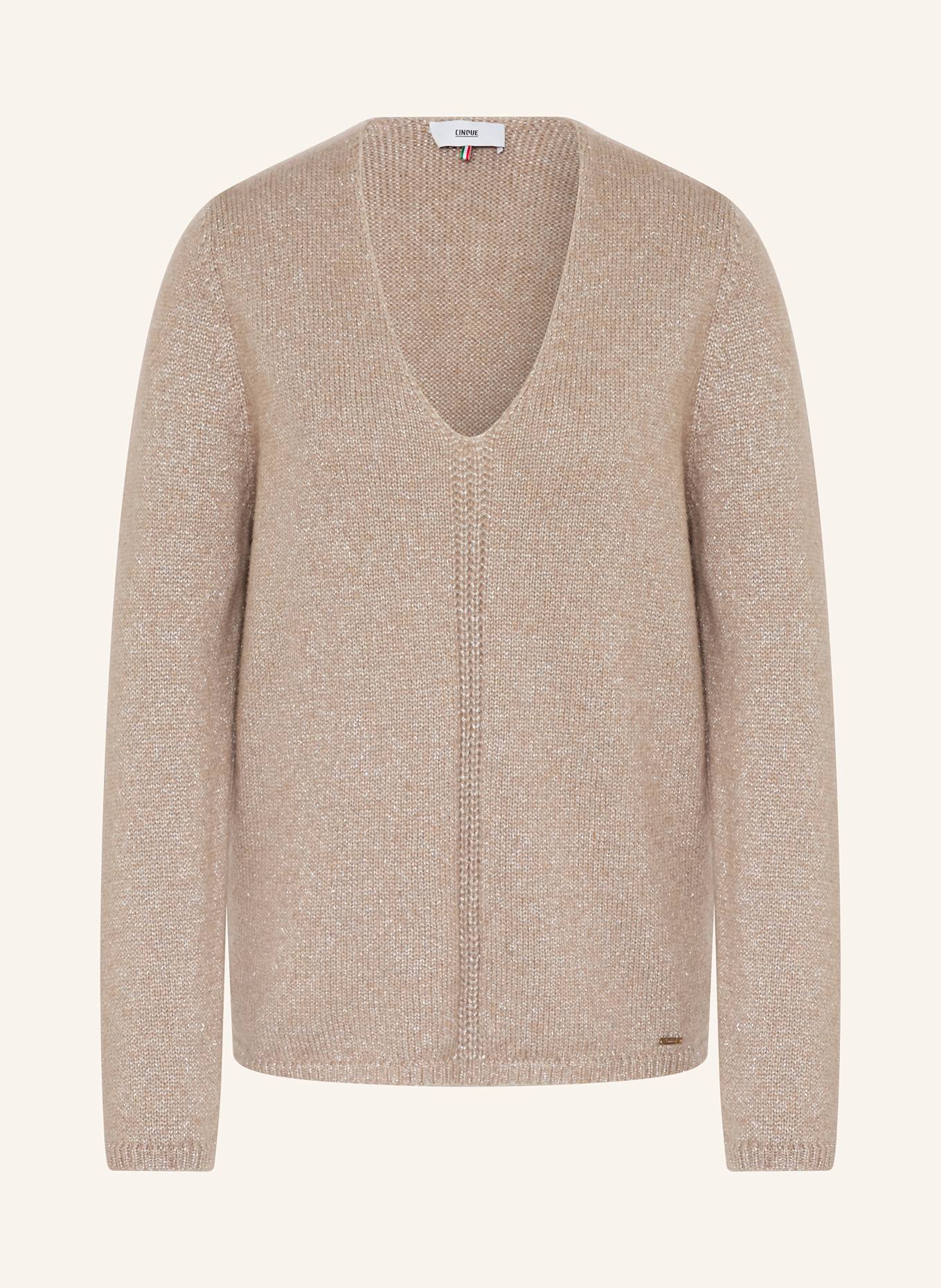 CINQUE Pullover CIJUNY mit Glitzergarn: HELLBRAUN
