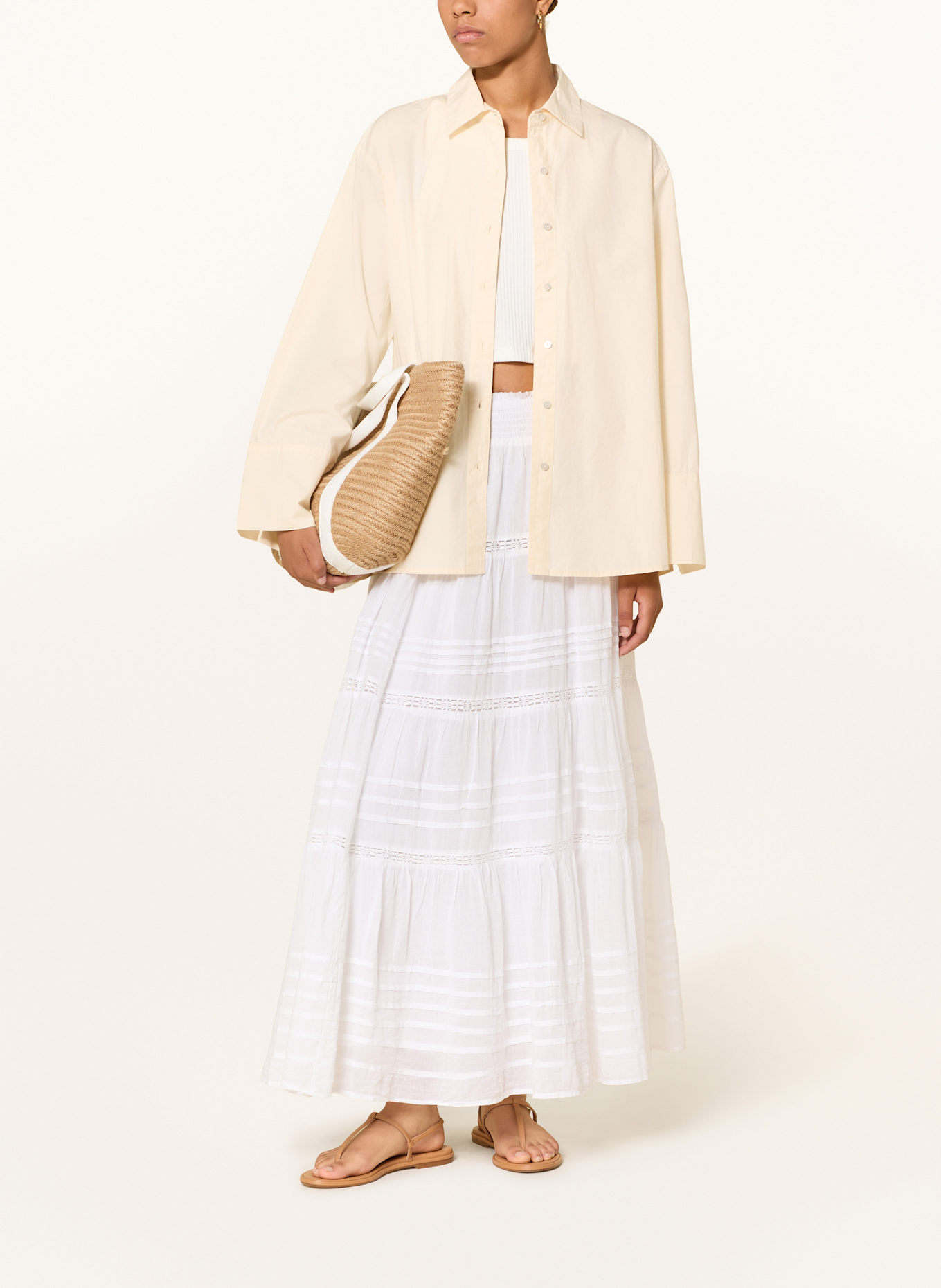 NEO NOIR Hemdbluse AYARI C mit Cut-outs: ECRU