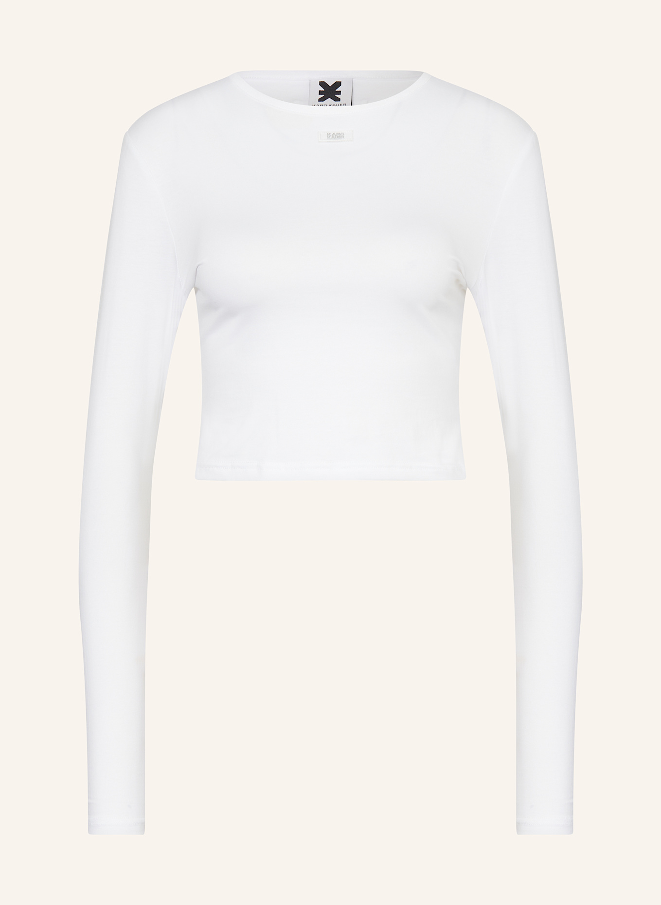 KARO KAUER T-shirt à manches longues court: BLANC