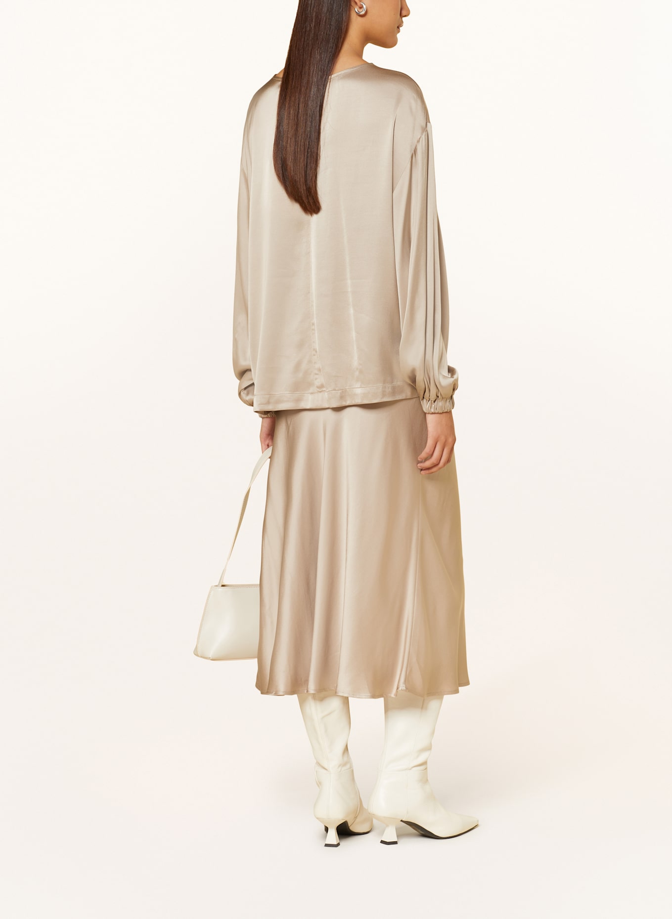 ottod'ame Blusenshirt aus Satin: CAMEL