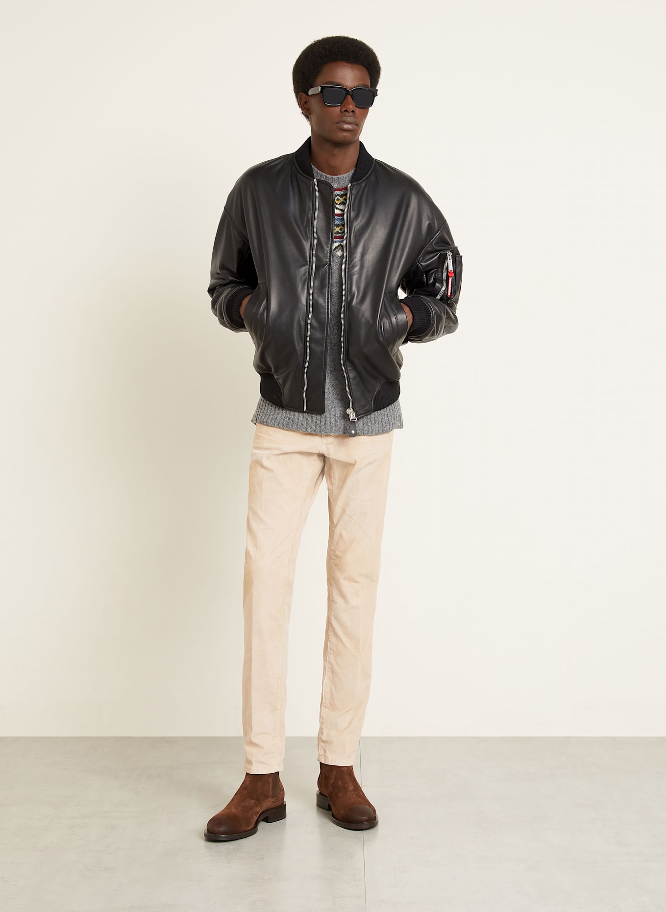 DSQUARED2 Lederjacke: SCHWARZ
