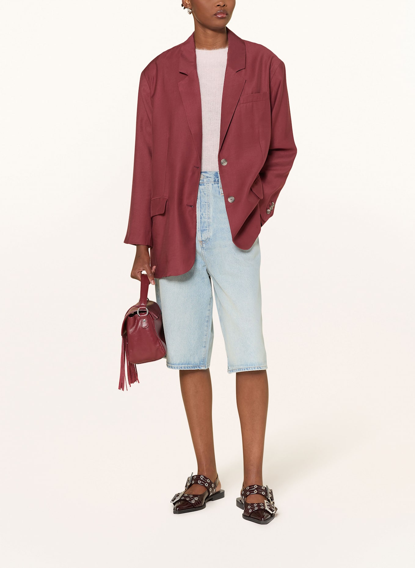 American Vintage Oversized-Blazer LANOW: DUNKELROT