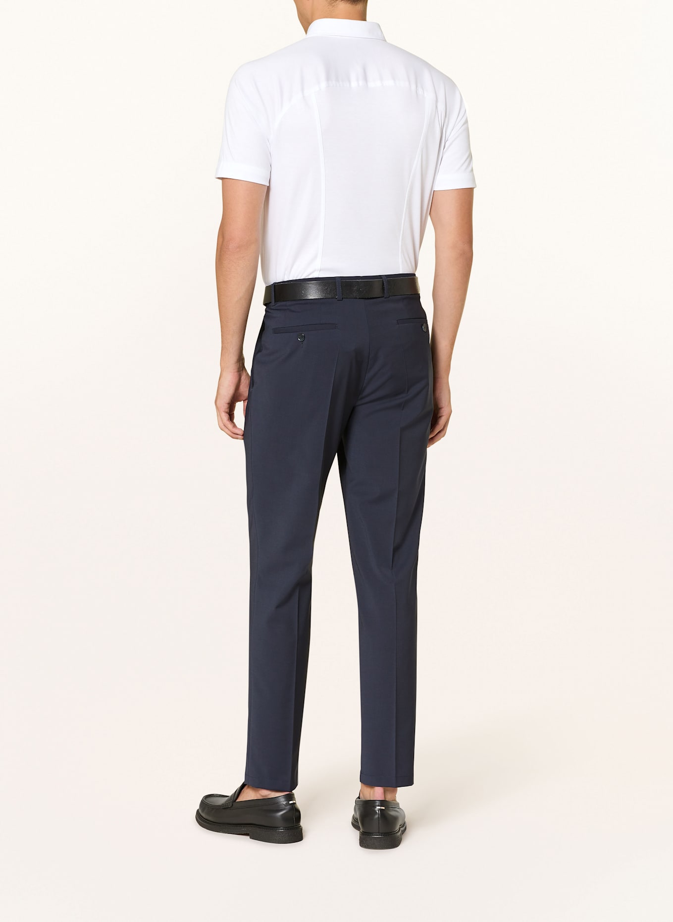 DESOTO Kurzarm-Hemd Slim Fit aus Jersey: WEISS