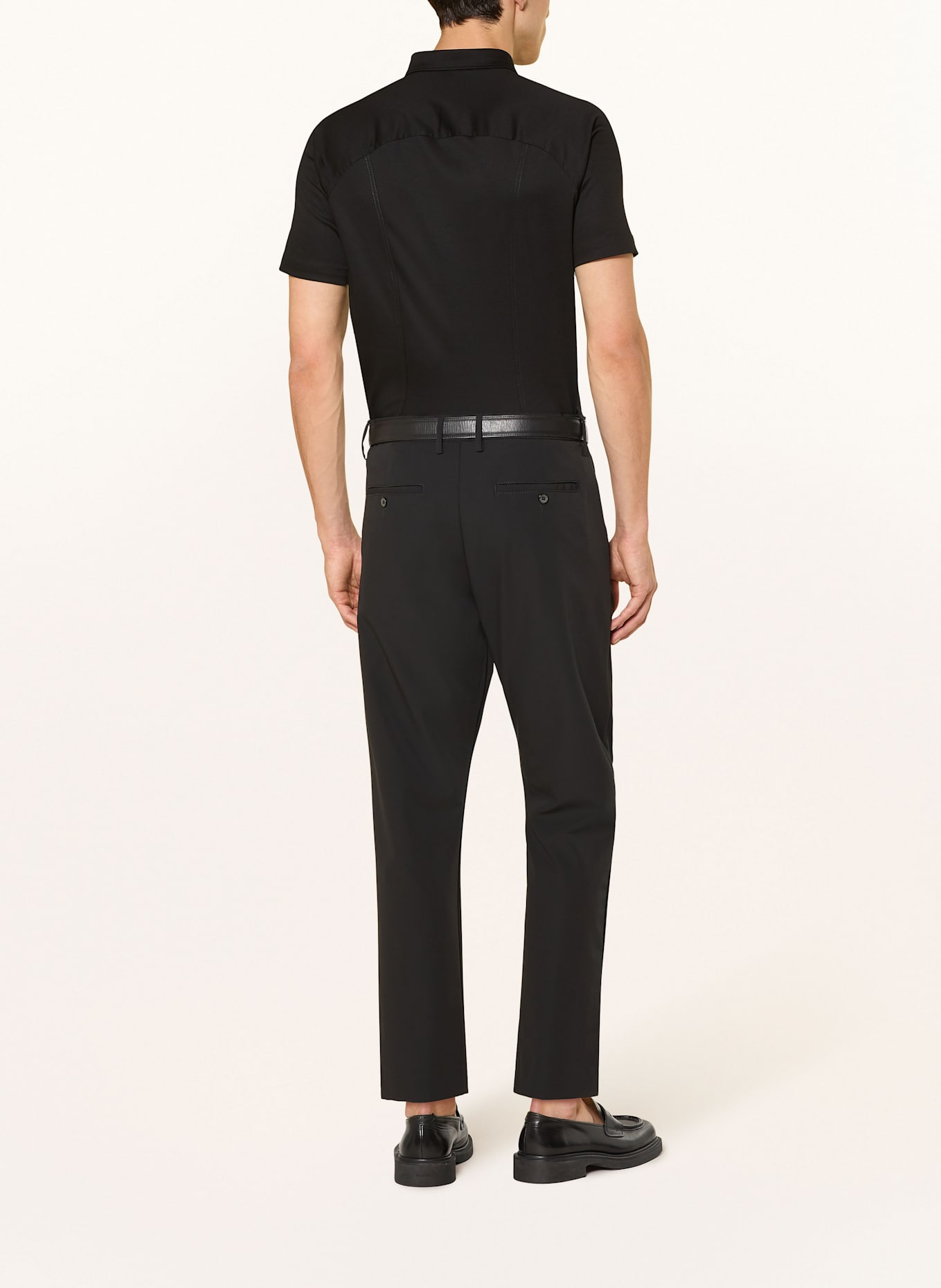 DESOTO Kurzarm-Hemd Slim Fit aus Jersey: SCHWARZ