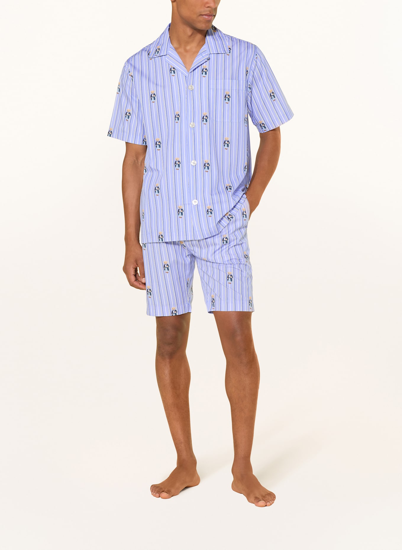 POLO RALPH LAUREN Koszulka od piżamy: JASNONIEBIESKI / NIEBIESKI / JASNOBRĄZOWY