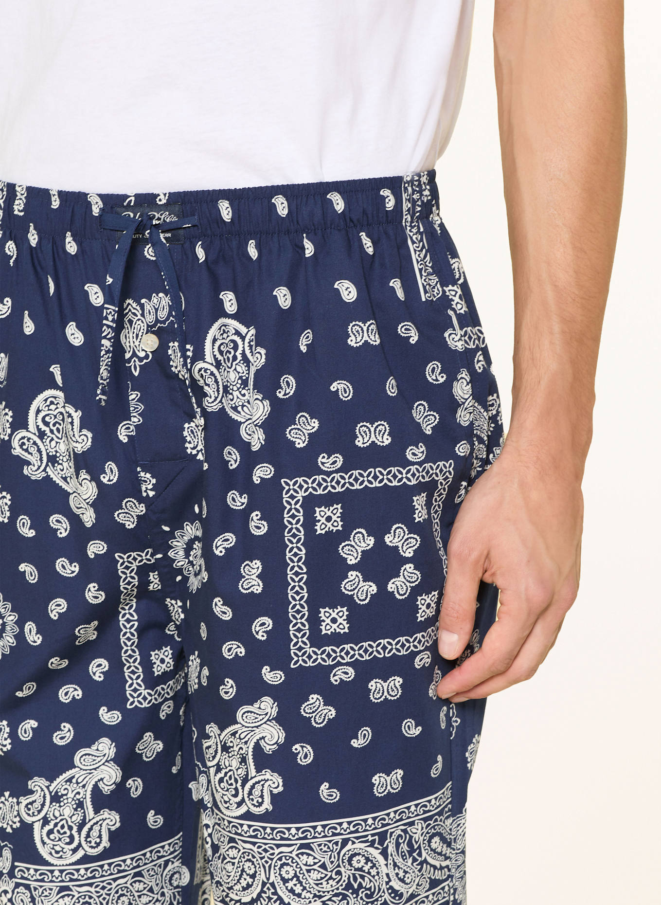 POLO RALPH LAUREN Schlafhose: DUNKELBLAU / WEISS