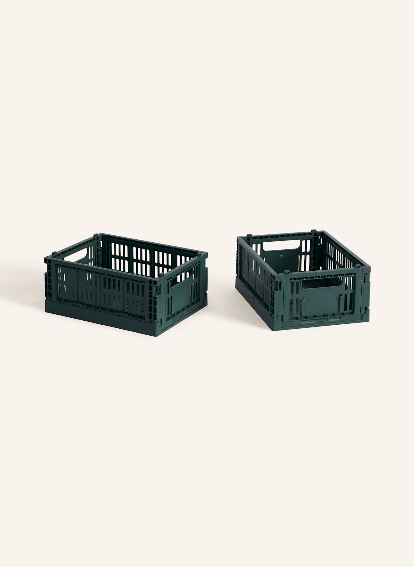 HAY 2er-Set Klappboxen COLOUR CRATE MINI: DUNKELGRÜN