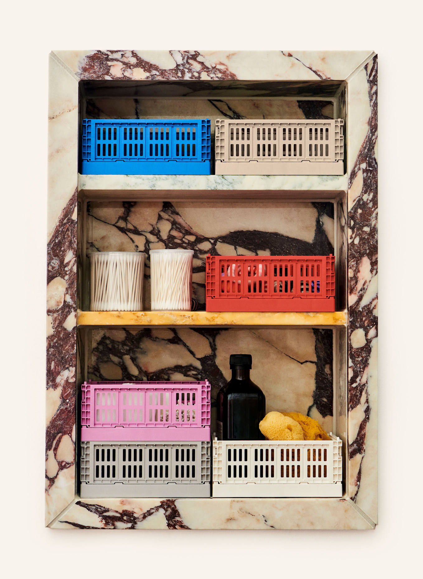 HAY 2er-Set Klappboxen COLOUR CRATE MINI: HELLROSA