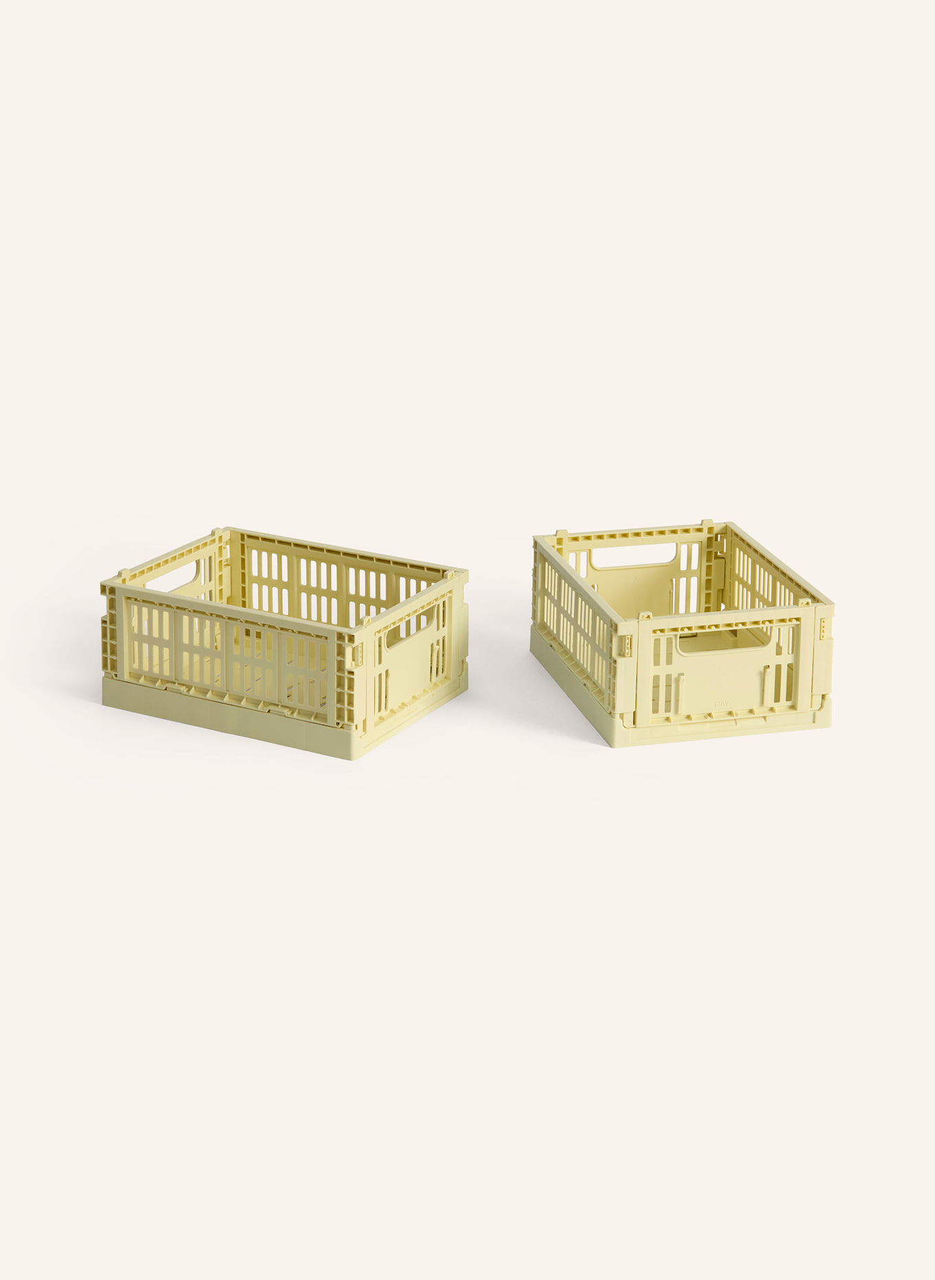 HAY set of 2 hinged boxes COLOUR CRATE MINI: LIGHT YELLOW