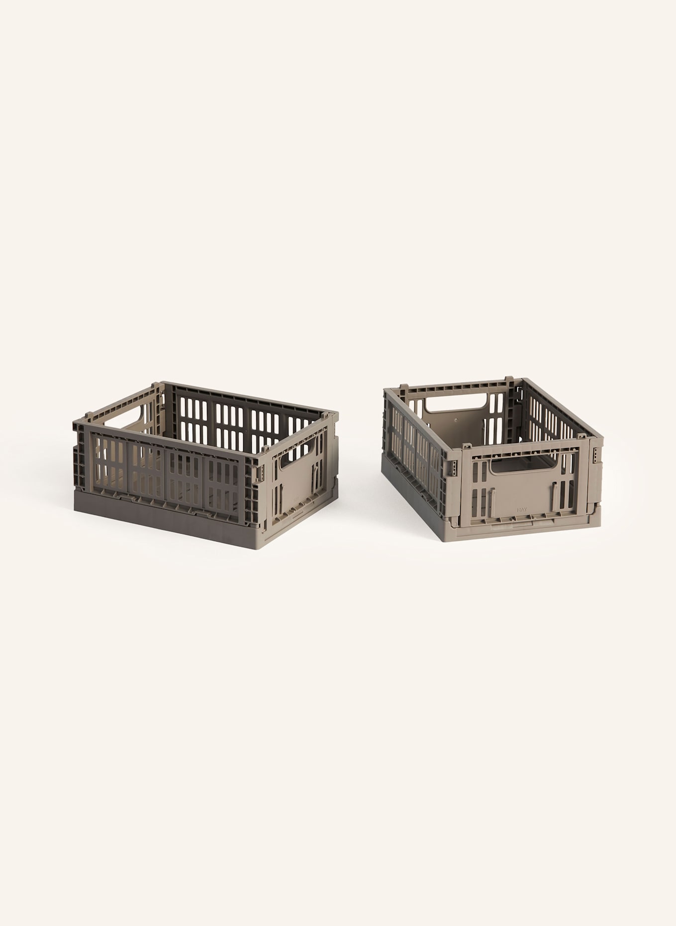 HAY 2er-Set Klappboxen COLOUR CRATE MINI: TAUPE