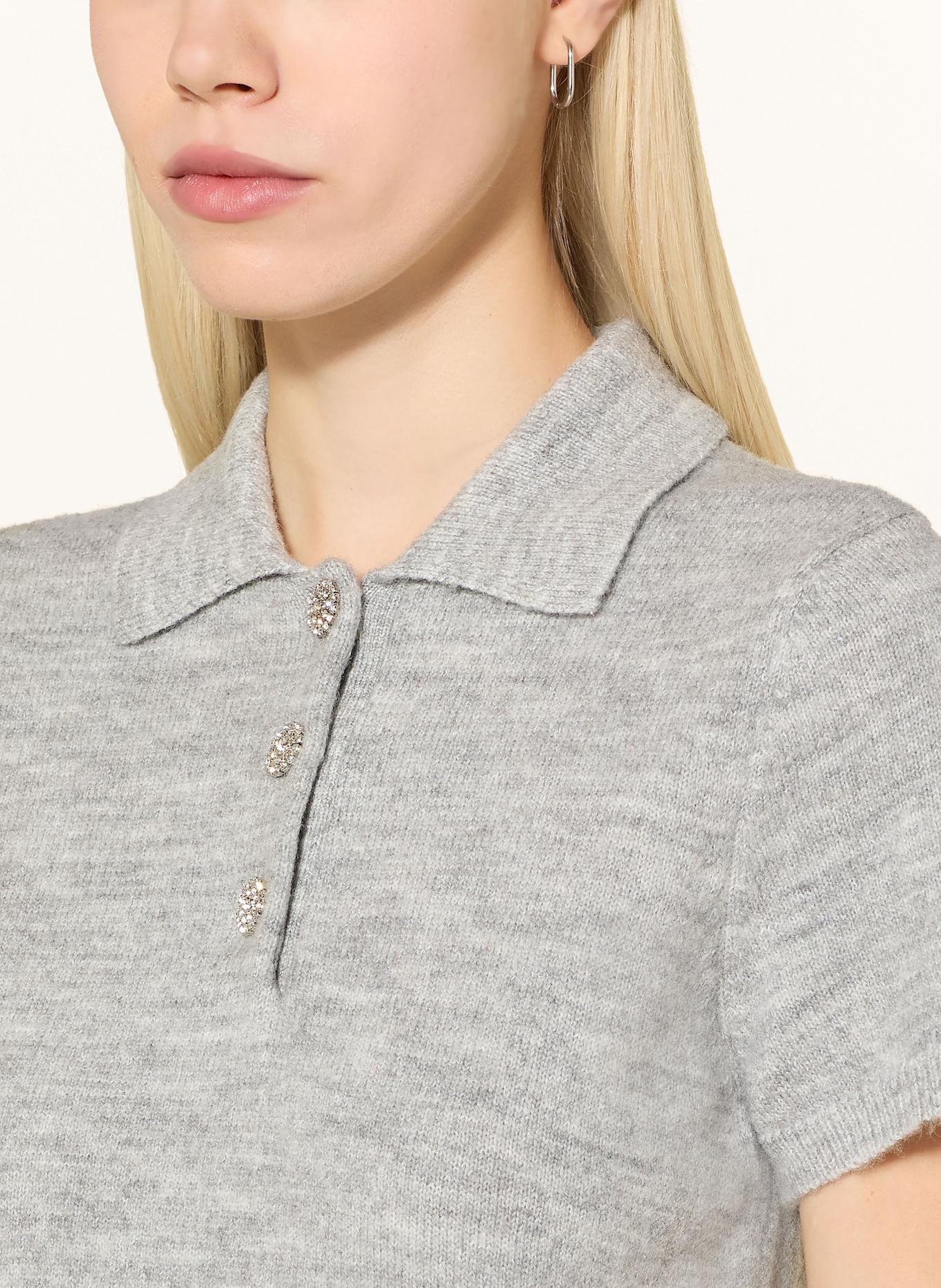 GUESS Strick-Poloshirt: HELLGRAU
