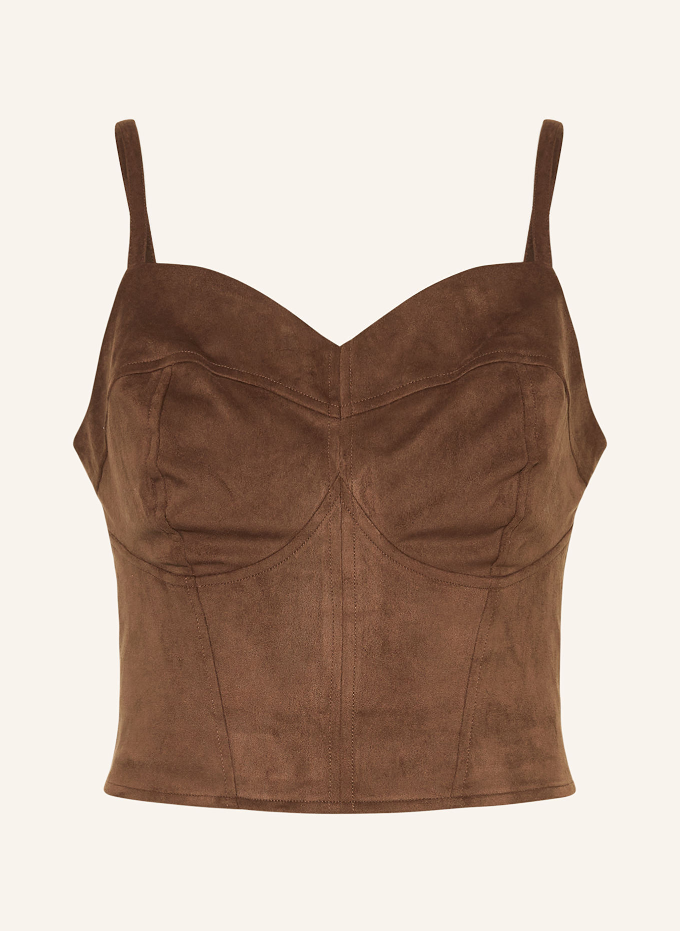 GUESS Top in Lederoptik: DUNKELBRAUN