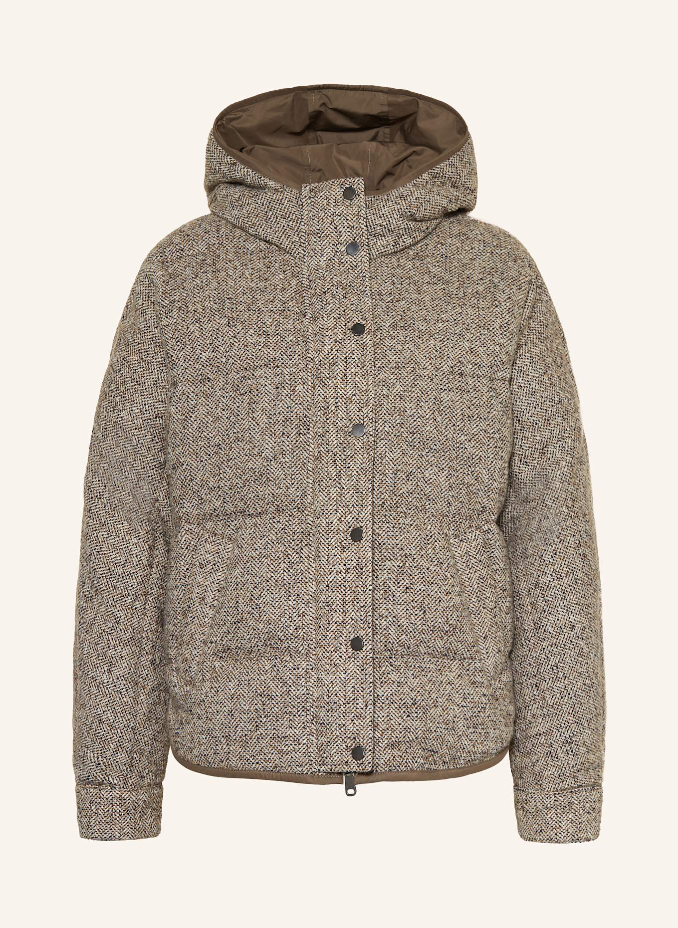 BRUNELLO CUCINELLI Down jacket in beige/ ecru/ black