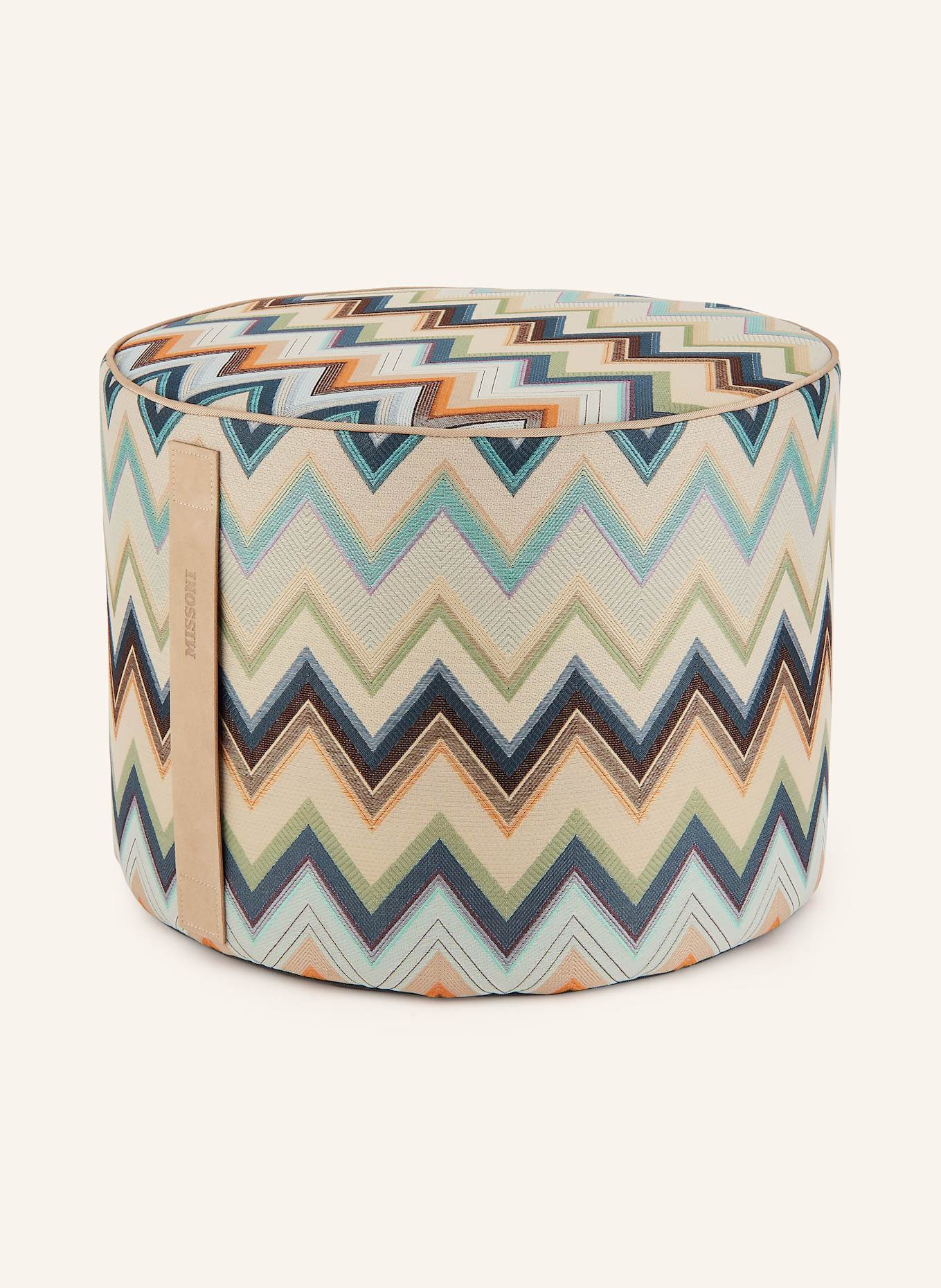MISSONI Home Pouf AGADIR: BLUE / LIGHT GREEN / CREAM