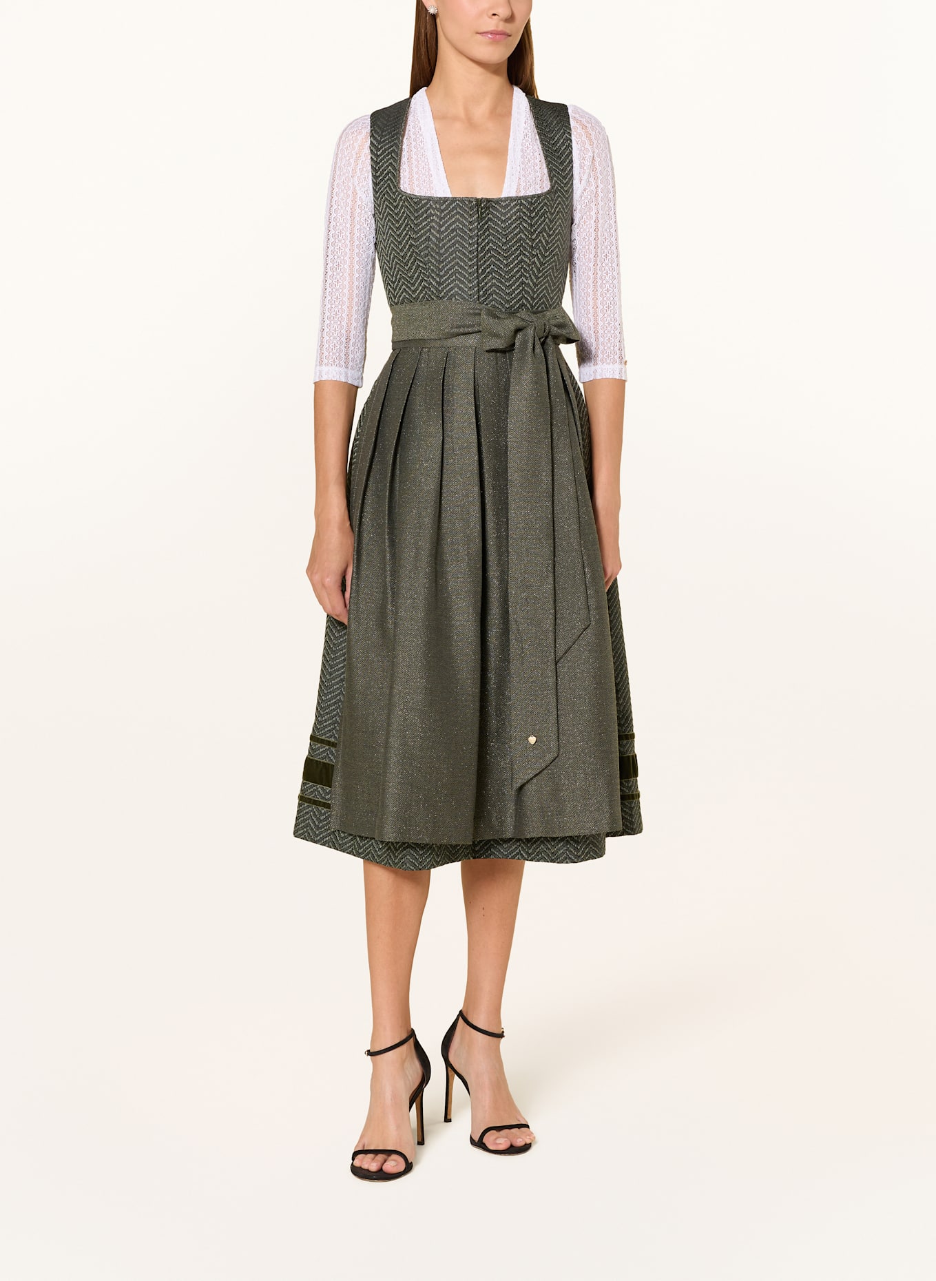 AlpenHERZ NAOMI dirndl blouse made of broderie anglaise: WHITE