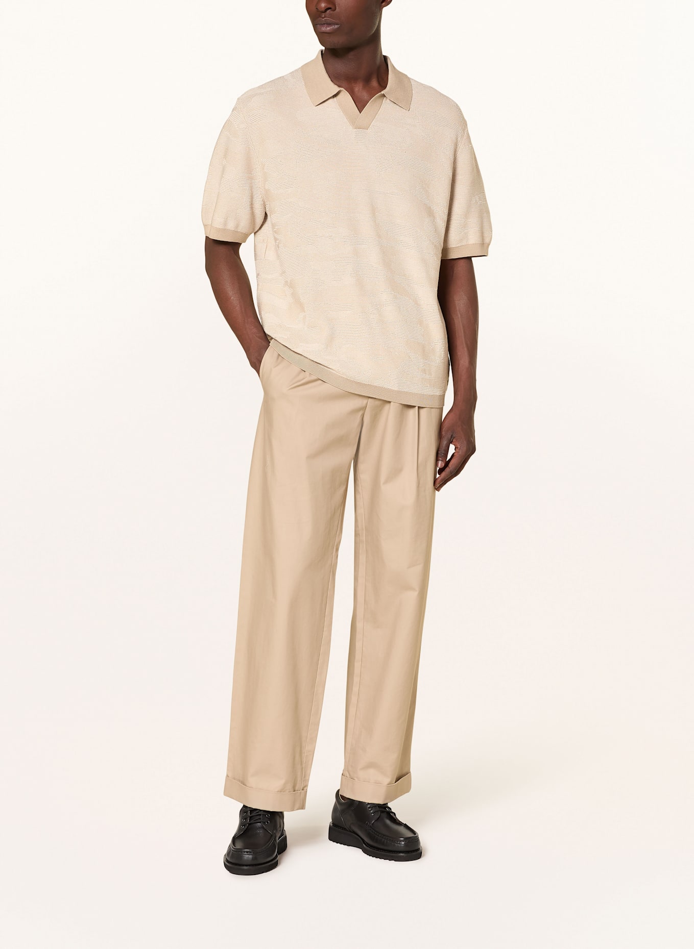 COS Strick-Poloshirt: BEIGE