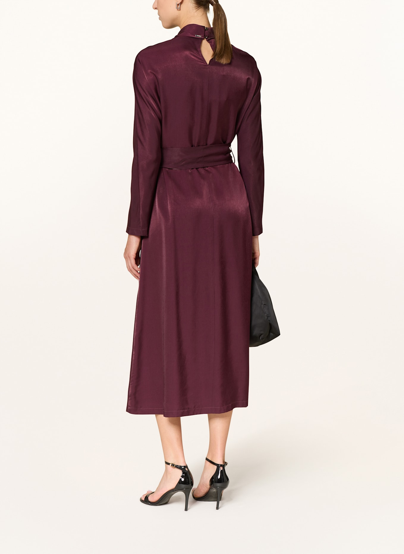 CINQUE Satinkleid CIELLIPSE mit Cut-out: DUNKELROT