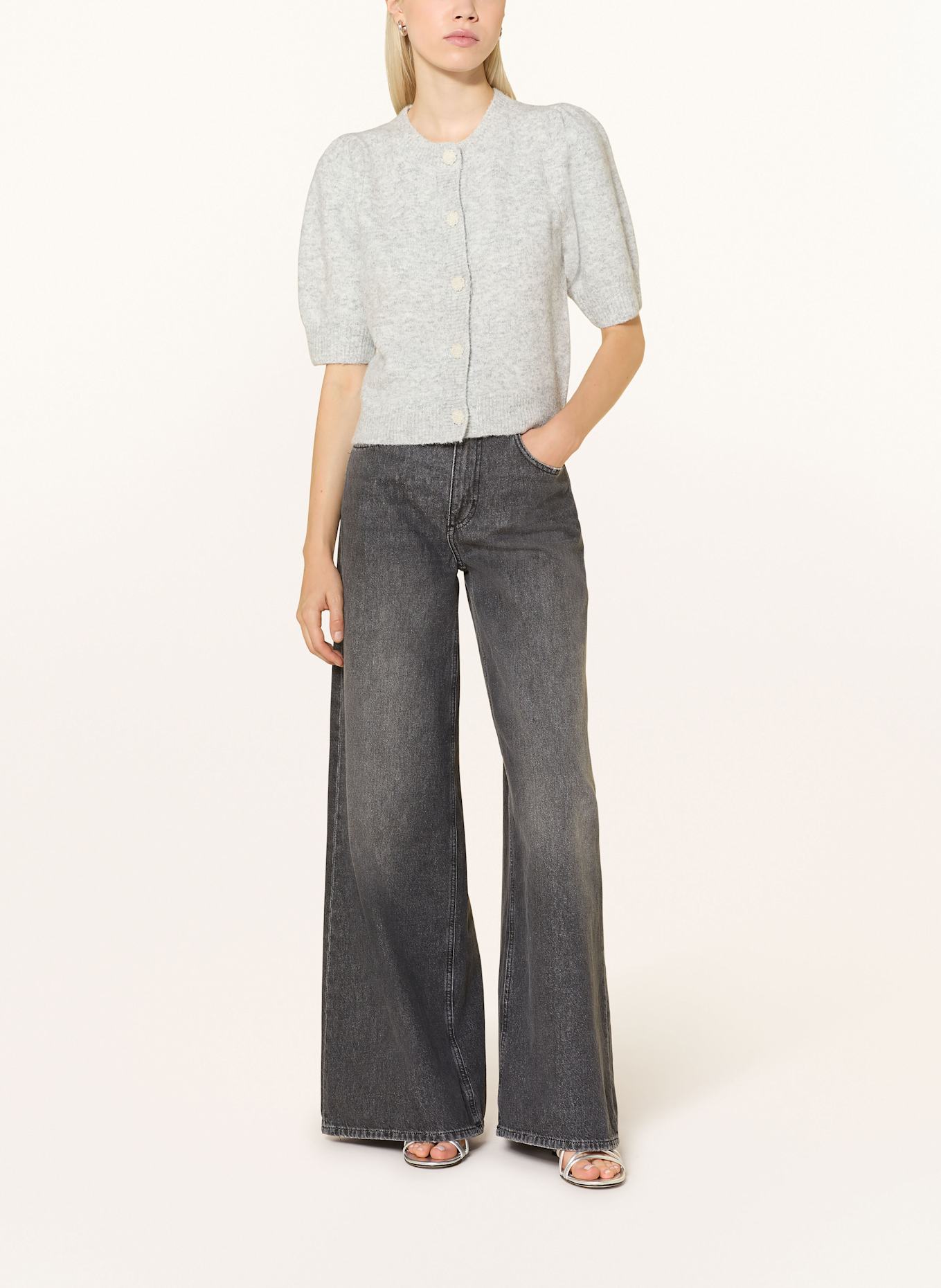 NEO NOIR Strickjacke TRUDY mit 3/4-Arm: HELLGRAU