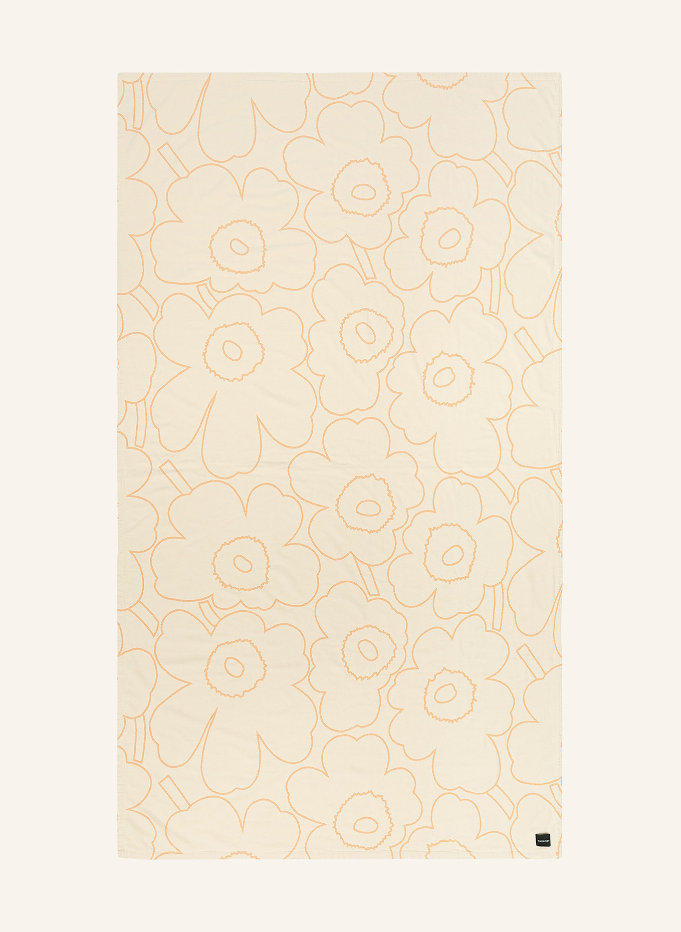 marimekko Narzuta na łóżko PIIRTO UNIKKO: KREMOWY / JASNOPOMARAŃCZOWY