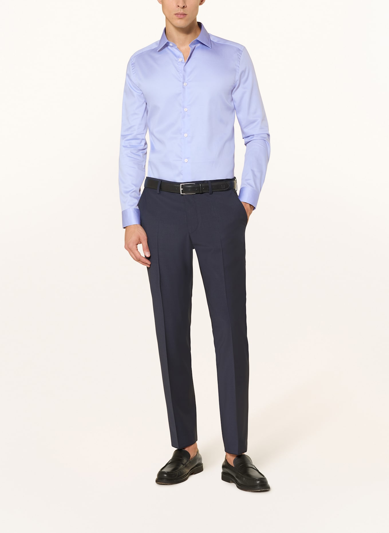 REISS Koszula satynowa REMOTE slim fit: JASNONIEBIESKI
