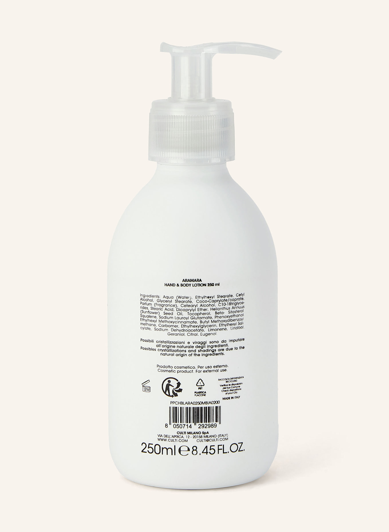 CULTI Körper- und Handlotion ARAMARA: WEISS